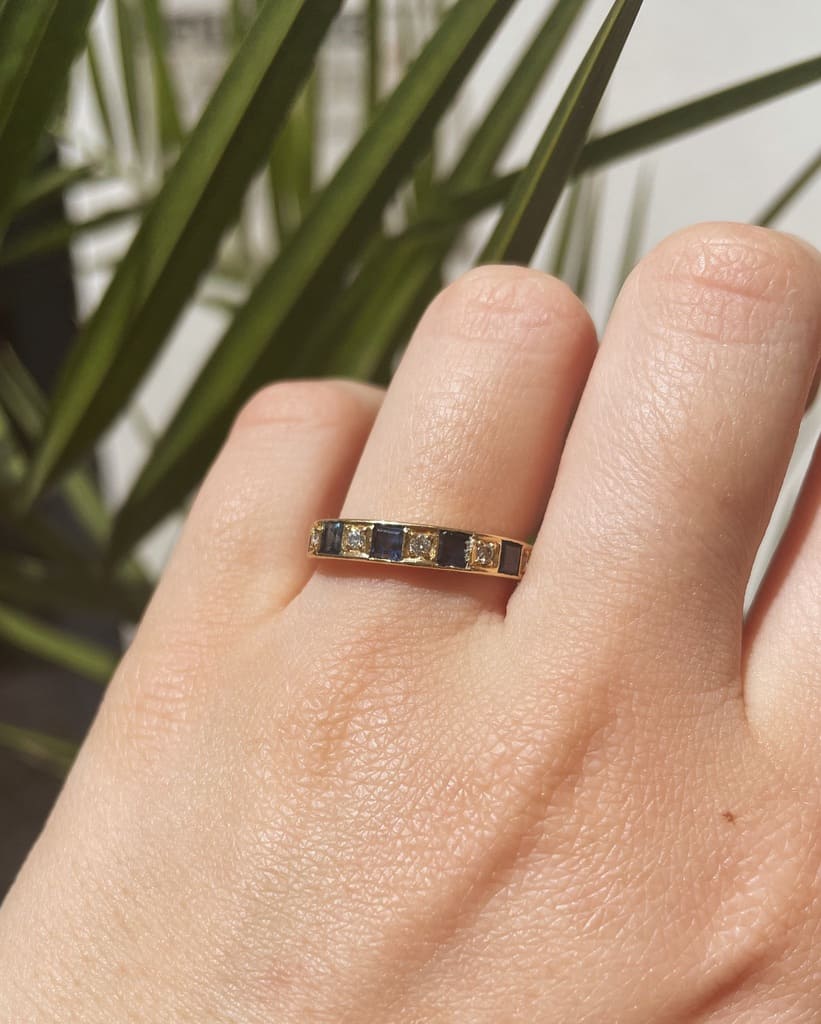 Alliance vintage saphirs & diamants "Lara" - Elliade Paris