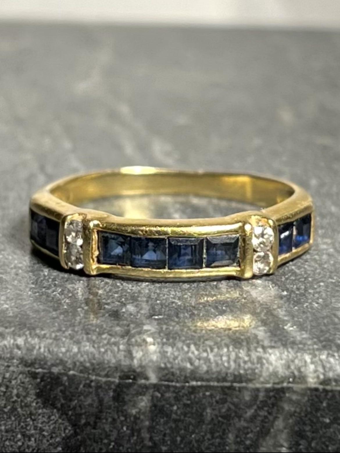 Alliance vintage saphirs & diamants "Meryle" - Elliade Paris
