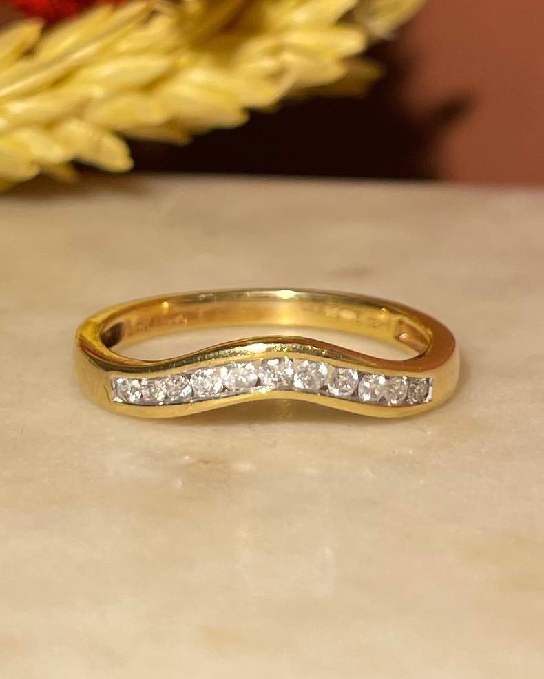 "Helena" Diamond Half Wedding Band
