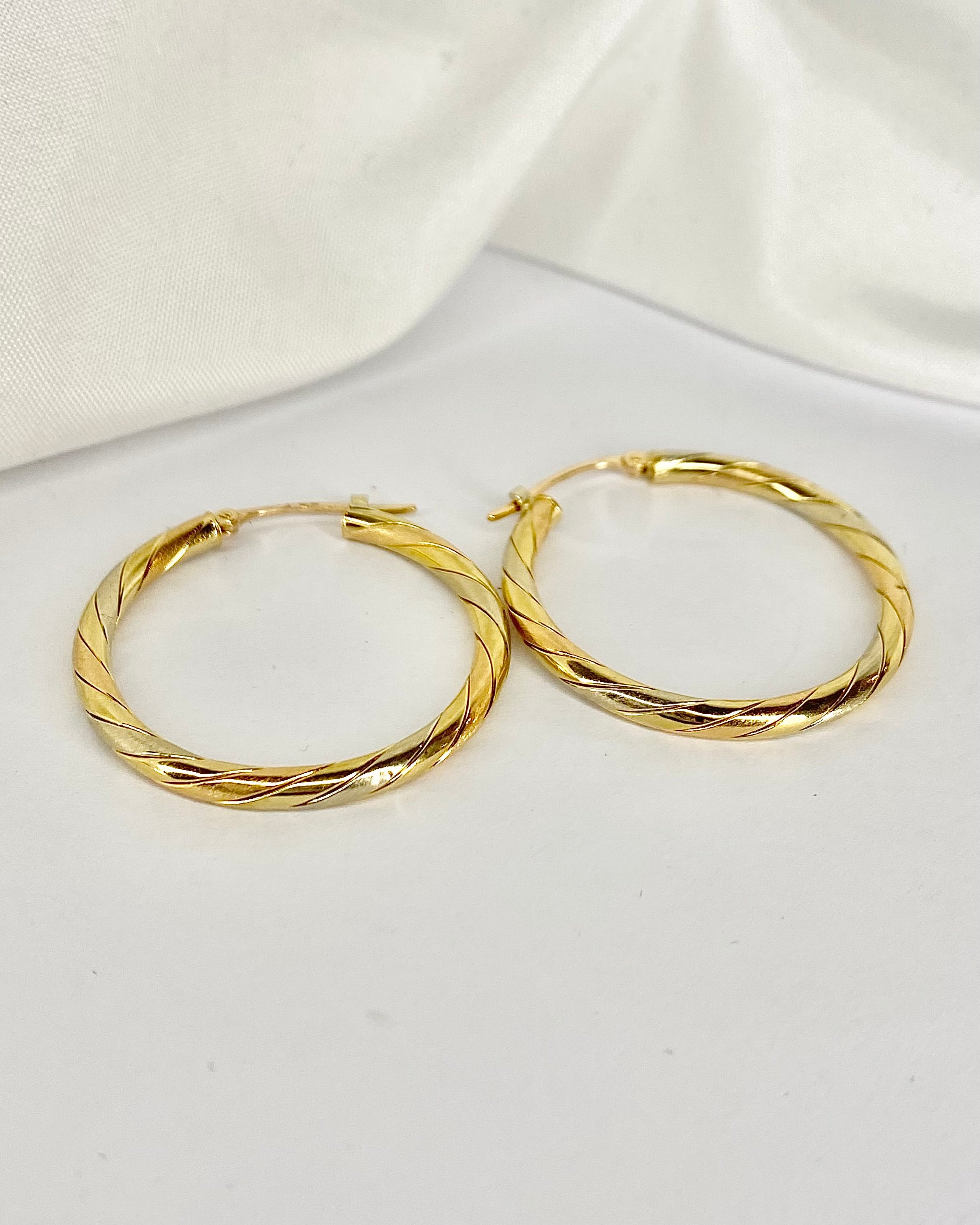 Créoles Trois Ors 18 carats 3.6 g "Sam"