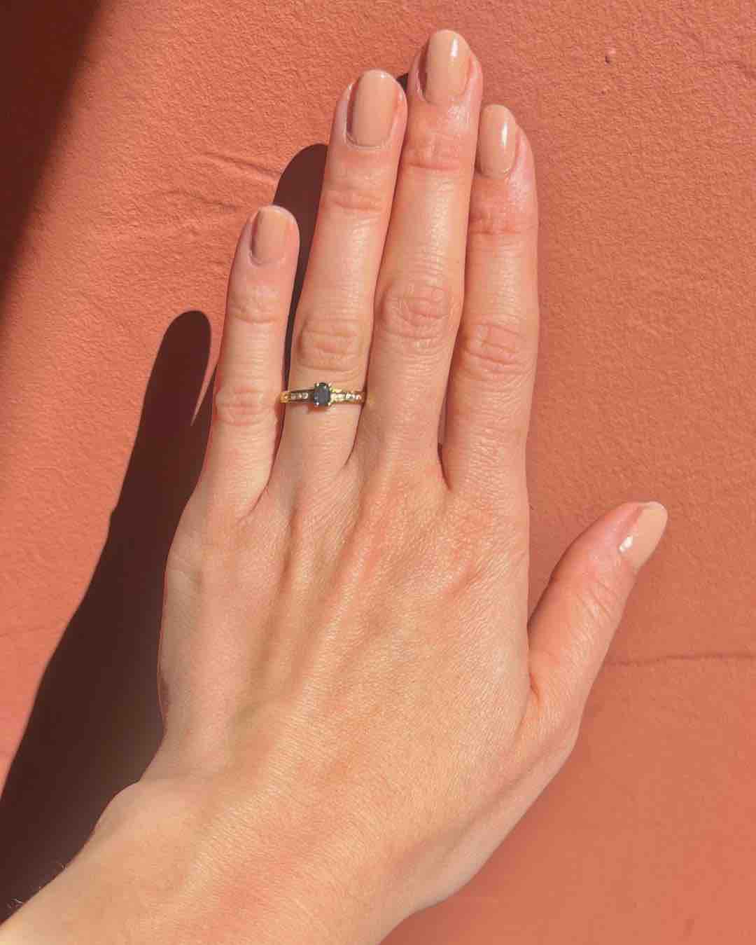 Bague vintage Saphir et Diamants "Ambre"
