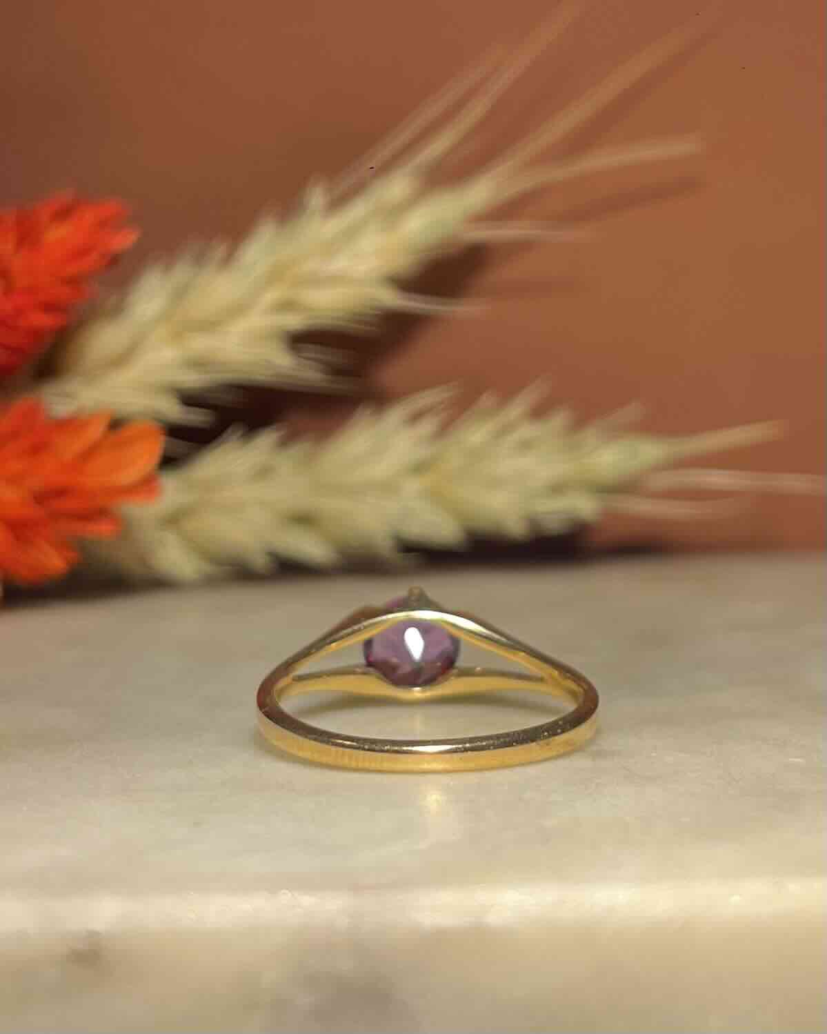 "Dakota" Amethyst Solitaire Ring