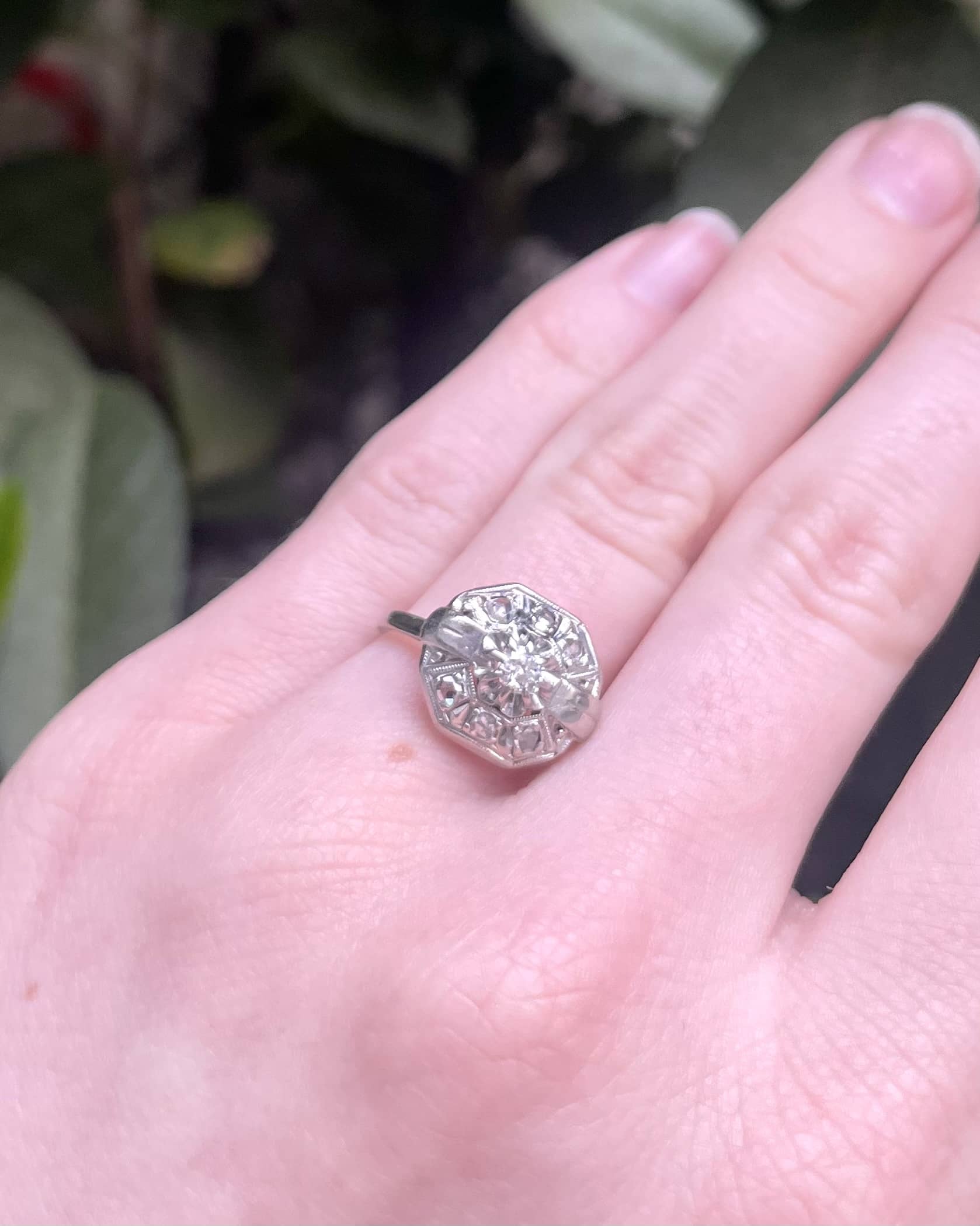 Bague Vintage Art-Déco Diamants "Clariza"