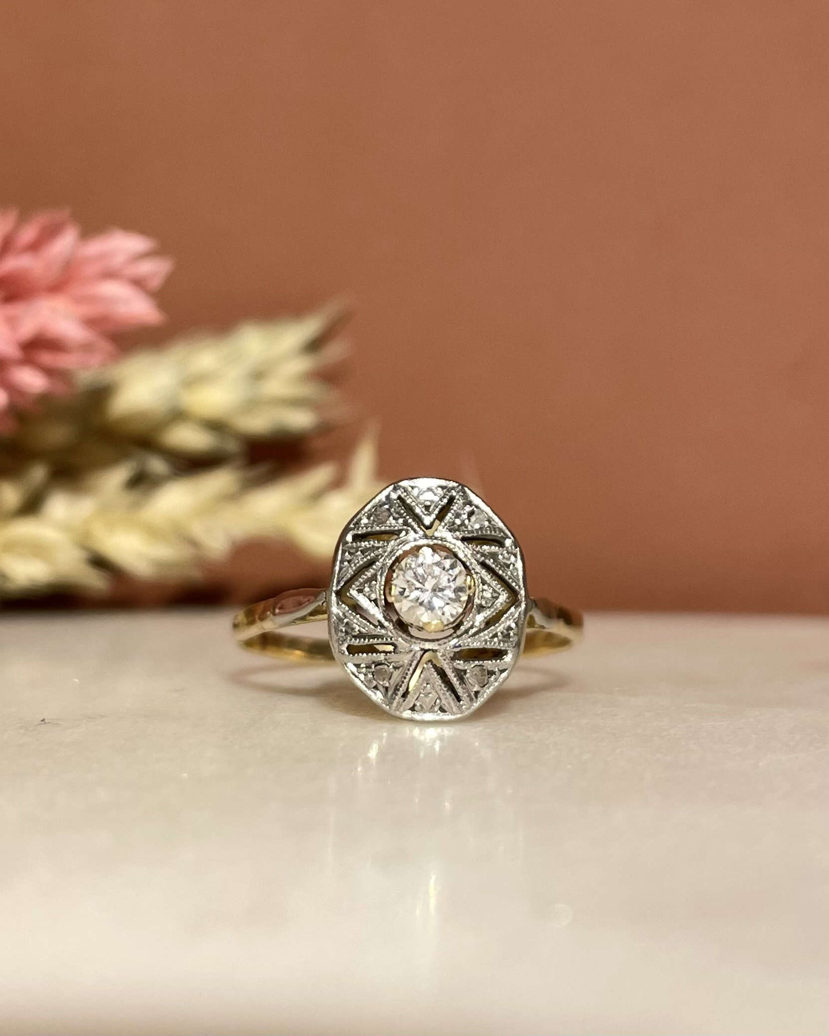 Bague Vintage Art-Déco Diamants "Javina"