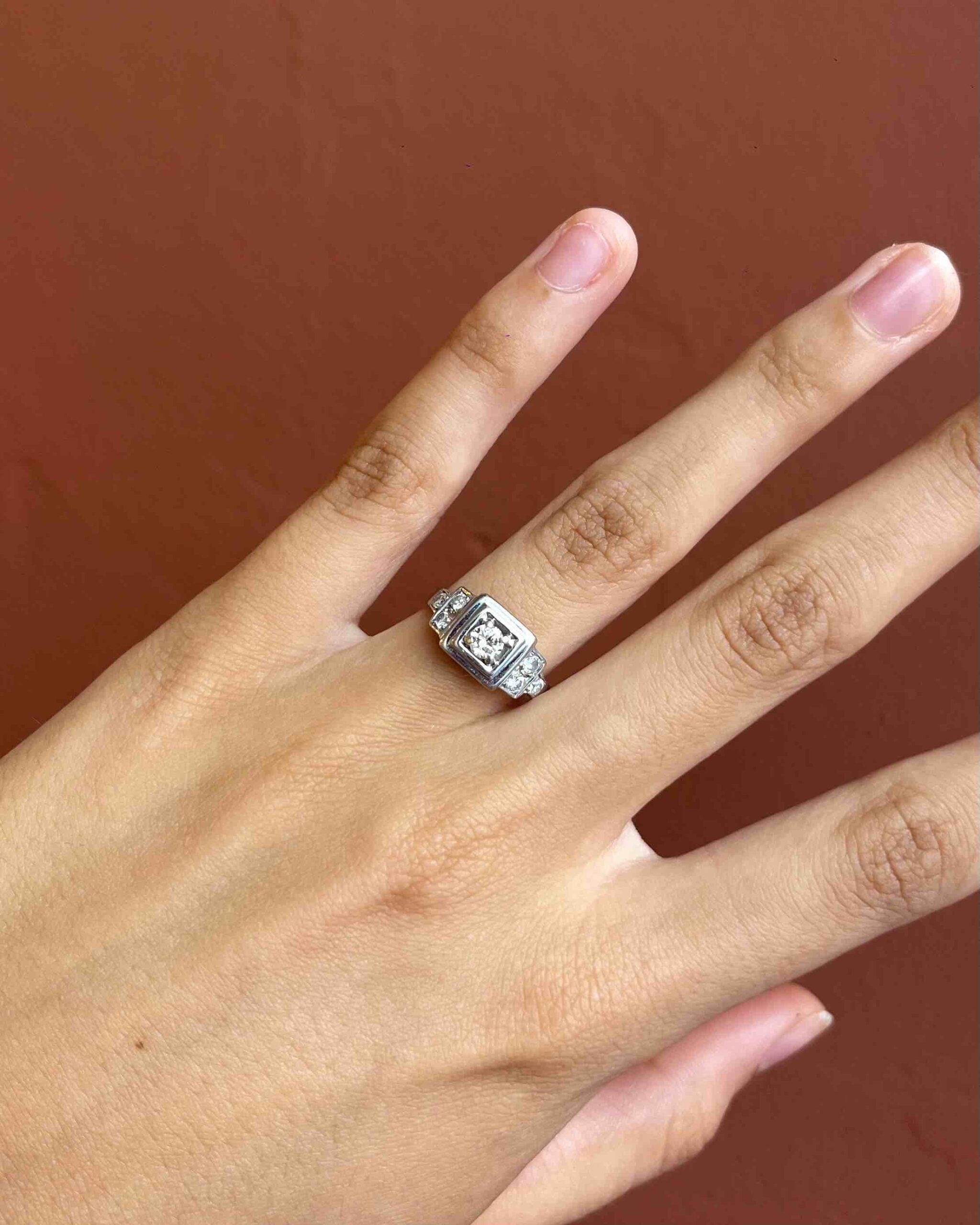Bague Art-déco Diamants "Aslinaz" - Elliade Paris