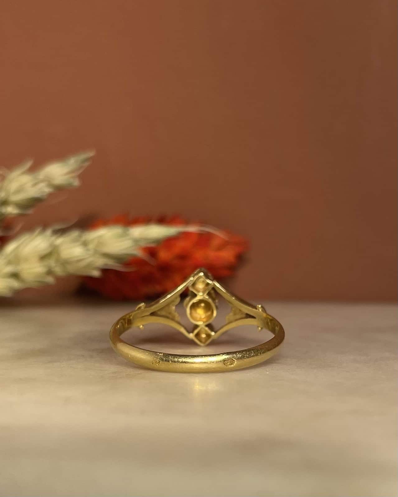 Bague Vintage Art Nouveau Diamant "Aude"