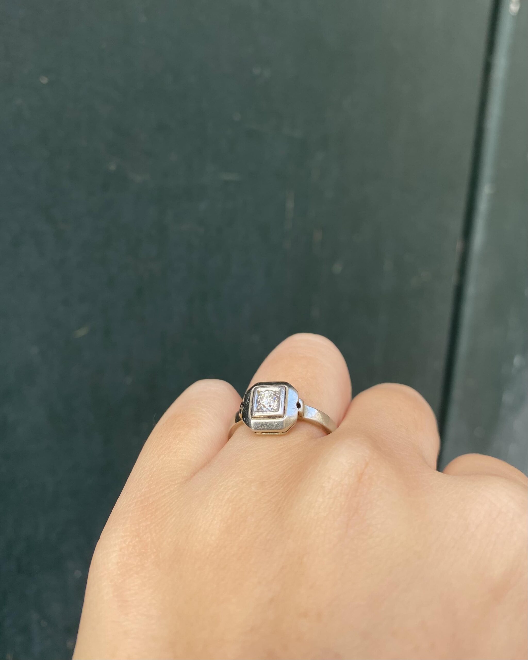 Bague Art-Déco Solitaire Diamant 0.20 carat "Simona"
