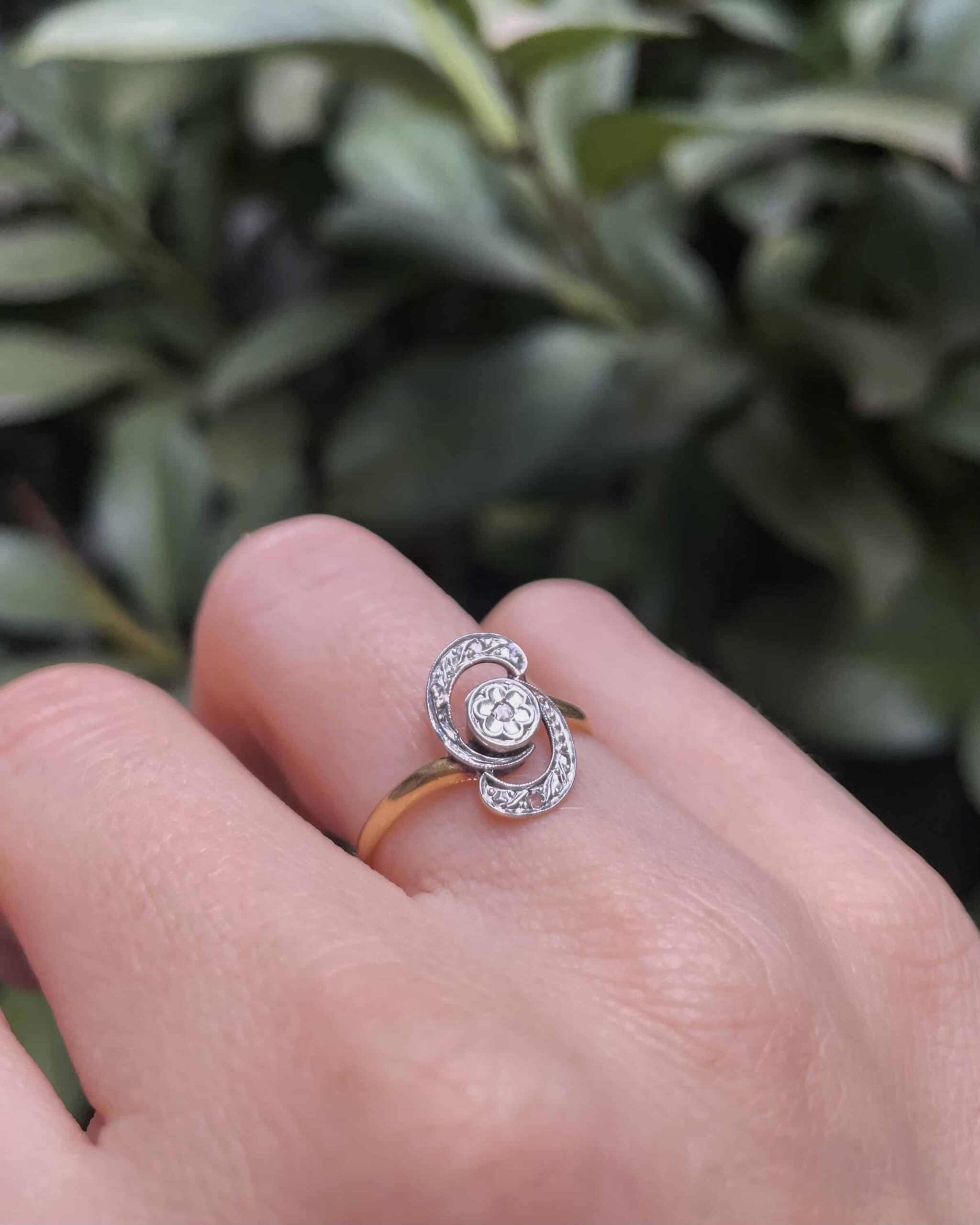 Art Nouveau Diamond Tourbillon Ring "Karina"