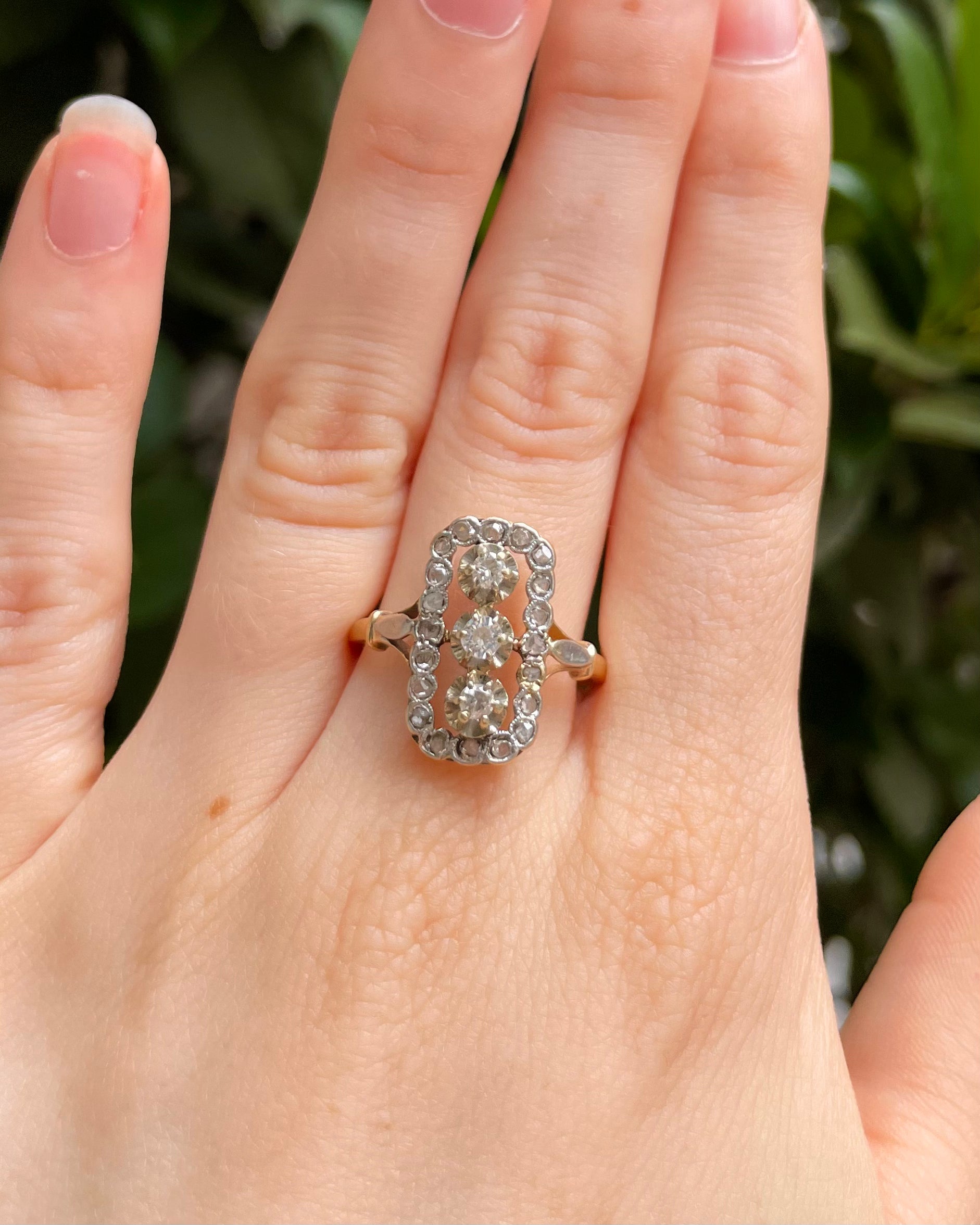 Bague Art -déco Diamants marquise "Léorine"