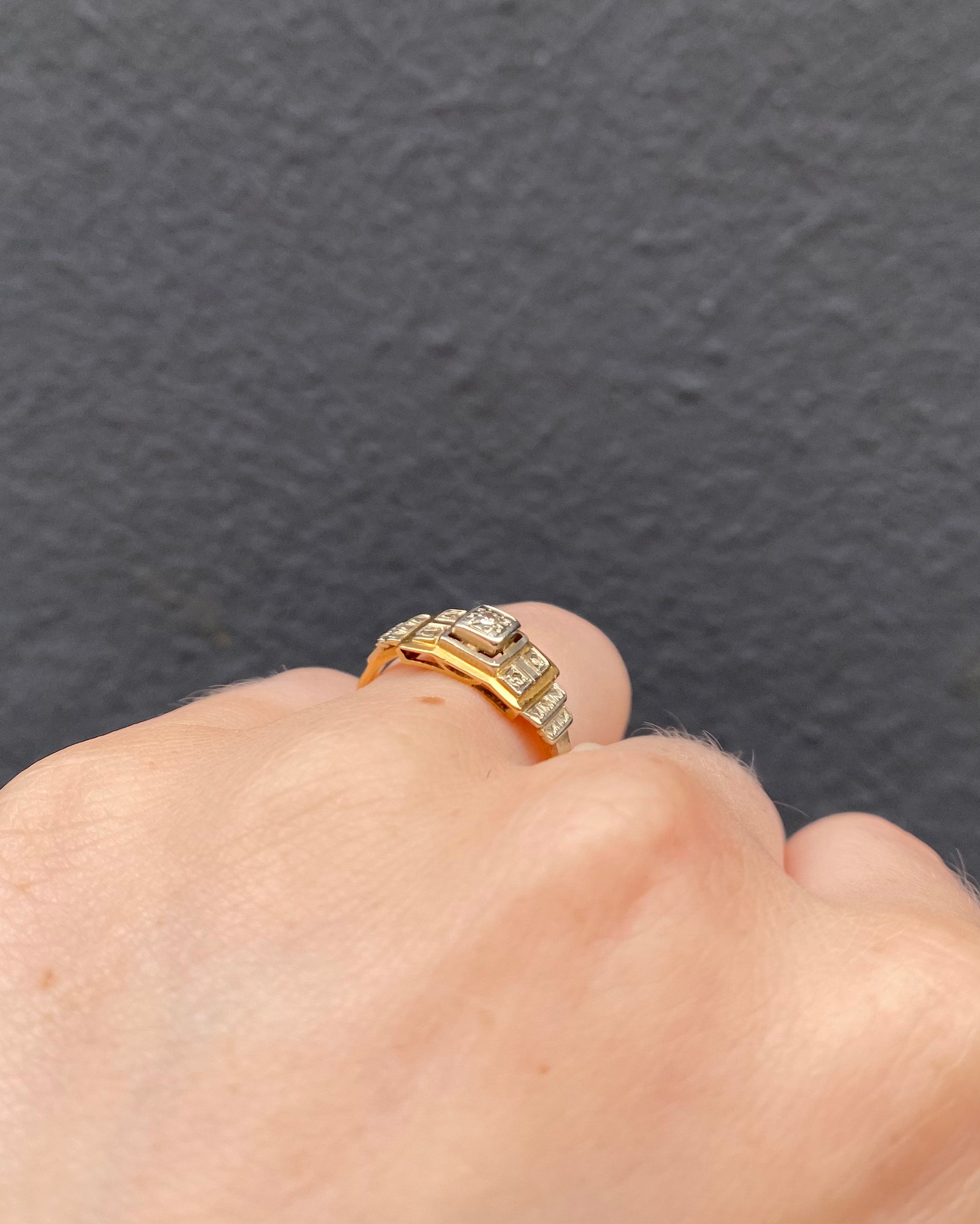 Anillo Art Déco Tank Diamantes "Théora"