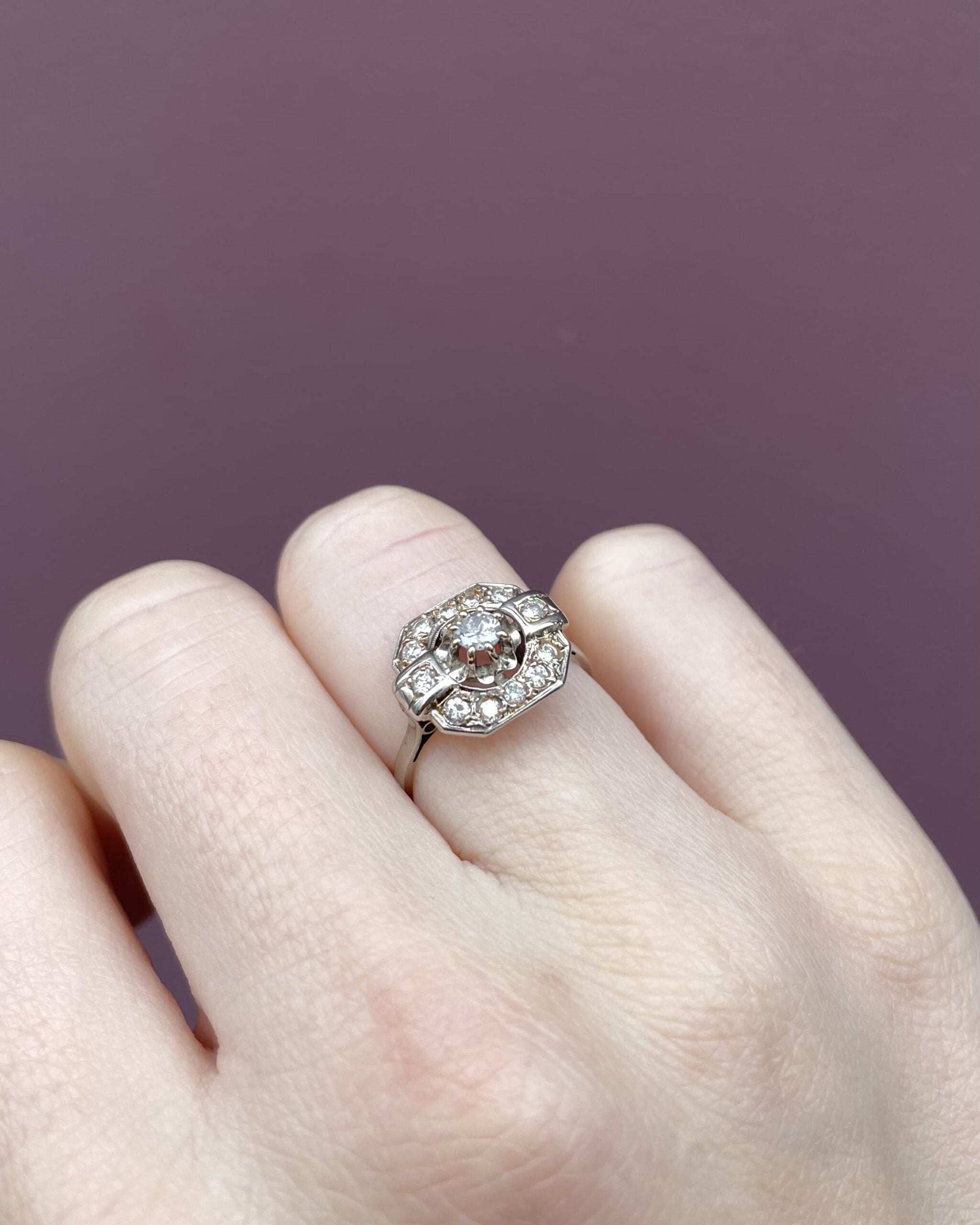 Bague Vintage Art-Déco 0.70 Carat de Diamants "Sixtine"