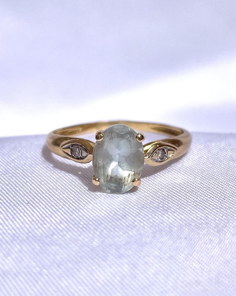Bague Aigue - Marine & diamants "Joséphine" - Elliade Paris