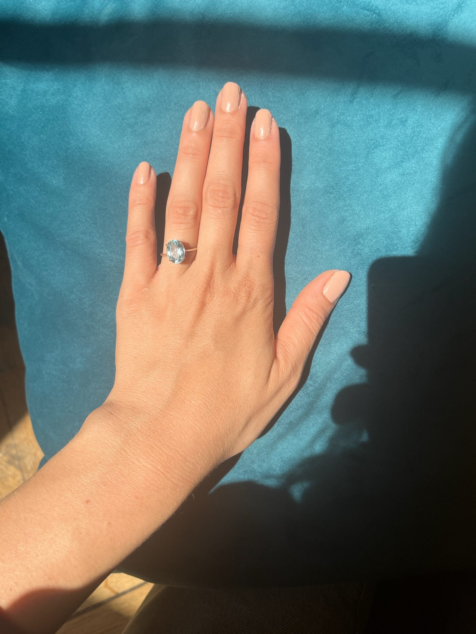 Bague Aigue - Marine vintage "Céleste" - Elliade Paris