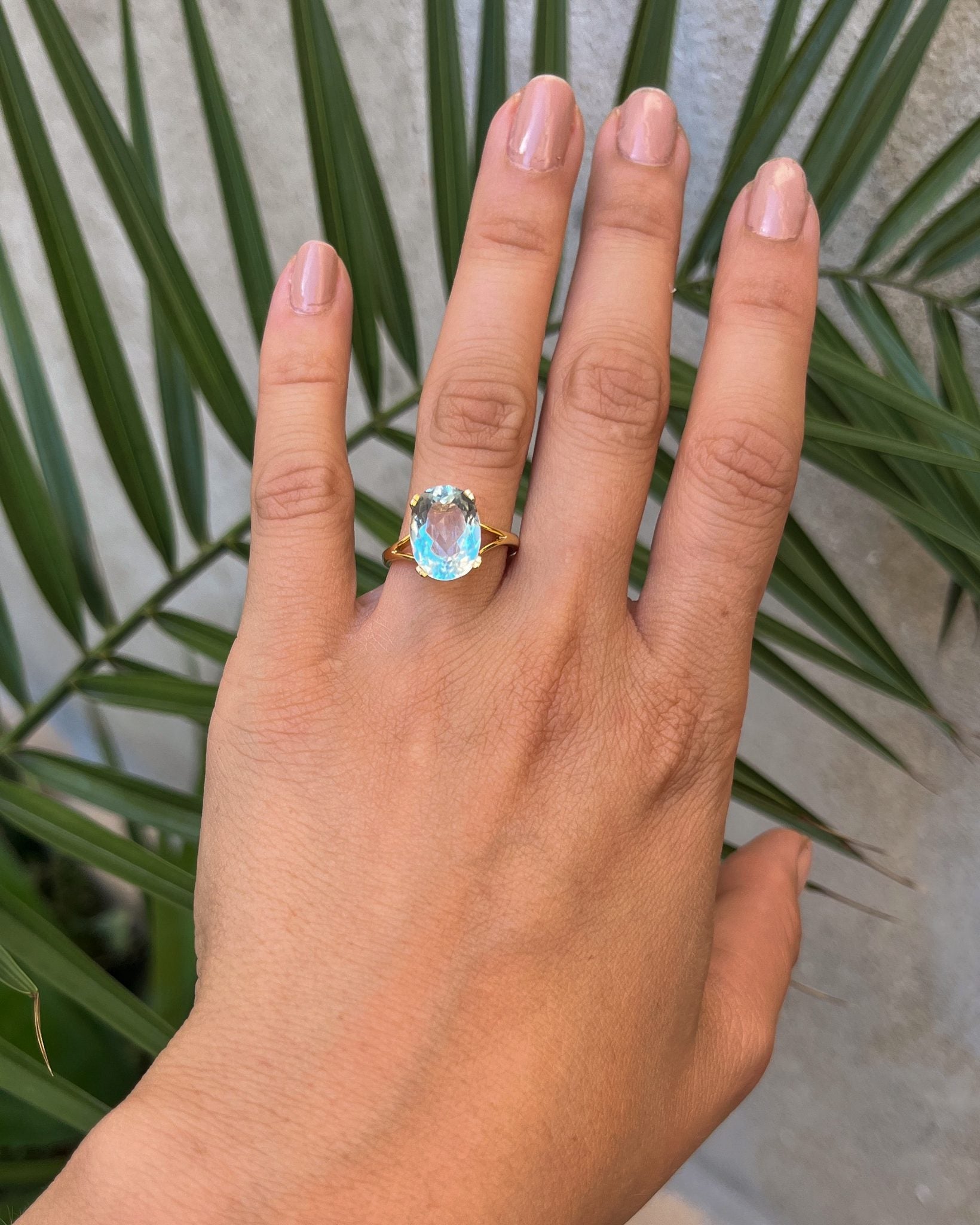 Bague Aigue - Marine vintage "Clothilde" - Elliade Paris
