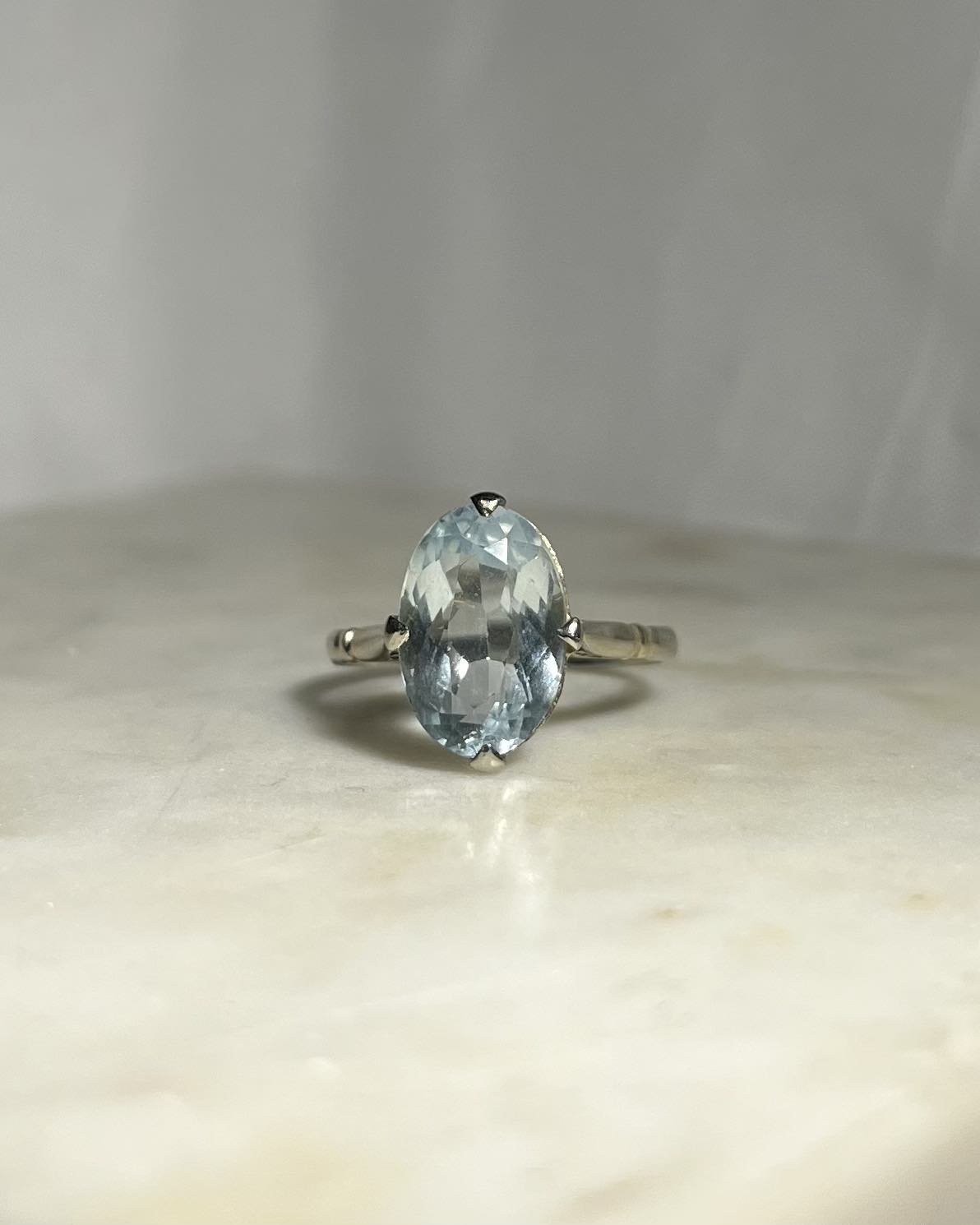 Bague Aigue - Marine vintage "Naïa" - Elliade Paris