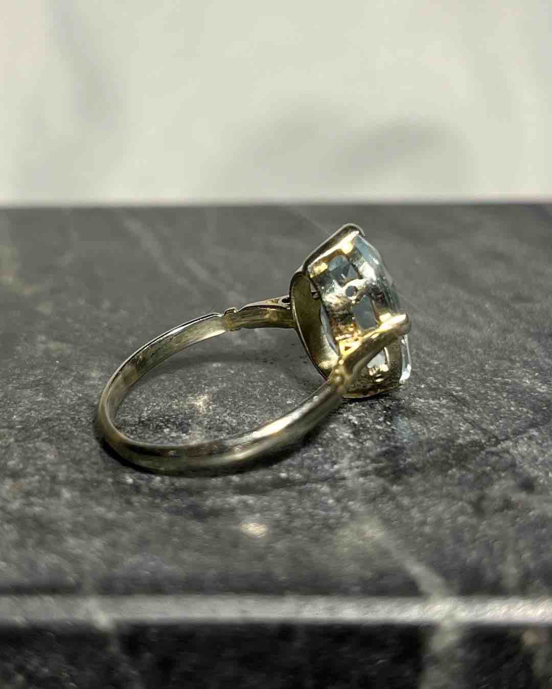 Bague Aigue - Marine vintage "Naïa" - Elliade Paris