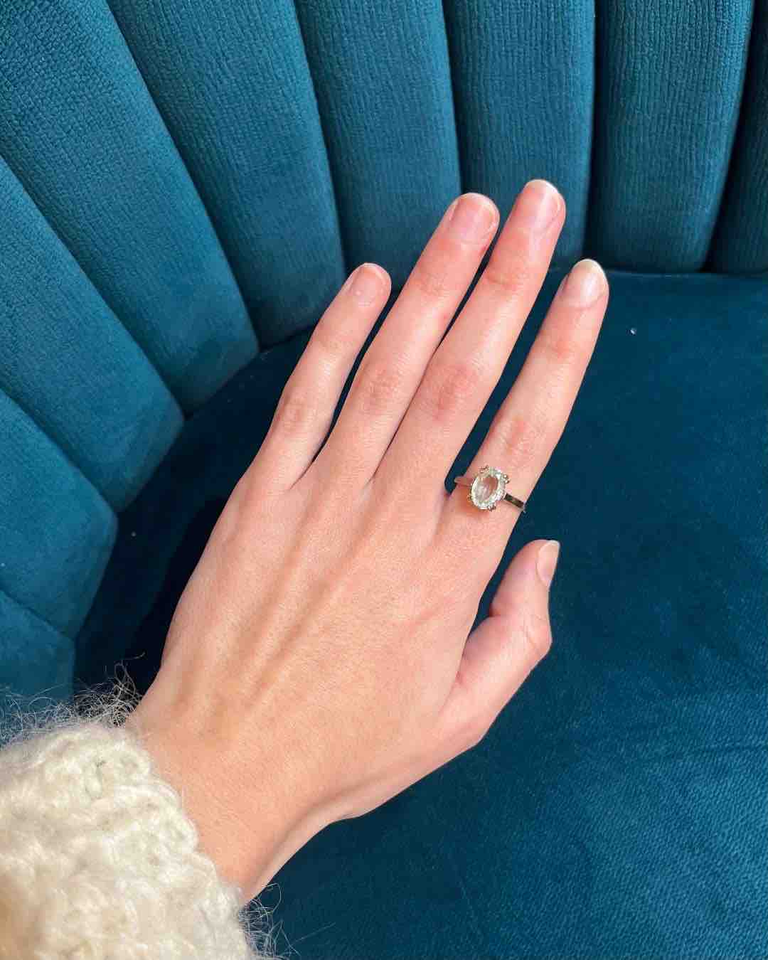 Bague Aigue - Marine vintage "Valentina" - Elliade Paris