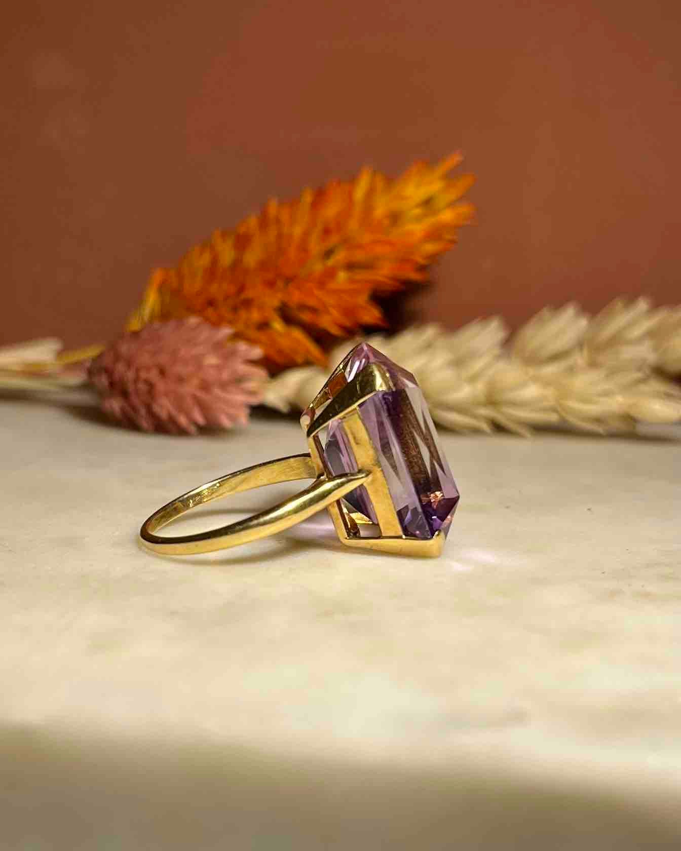 Bague Améthyste 12 carats vintage "Adeline" - Elliade Paris
