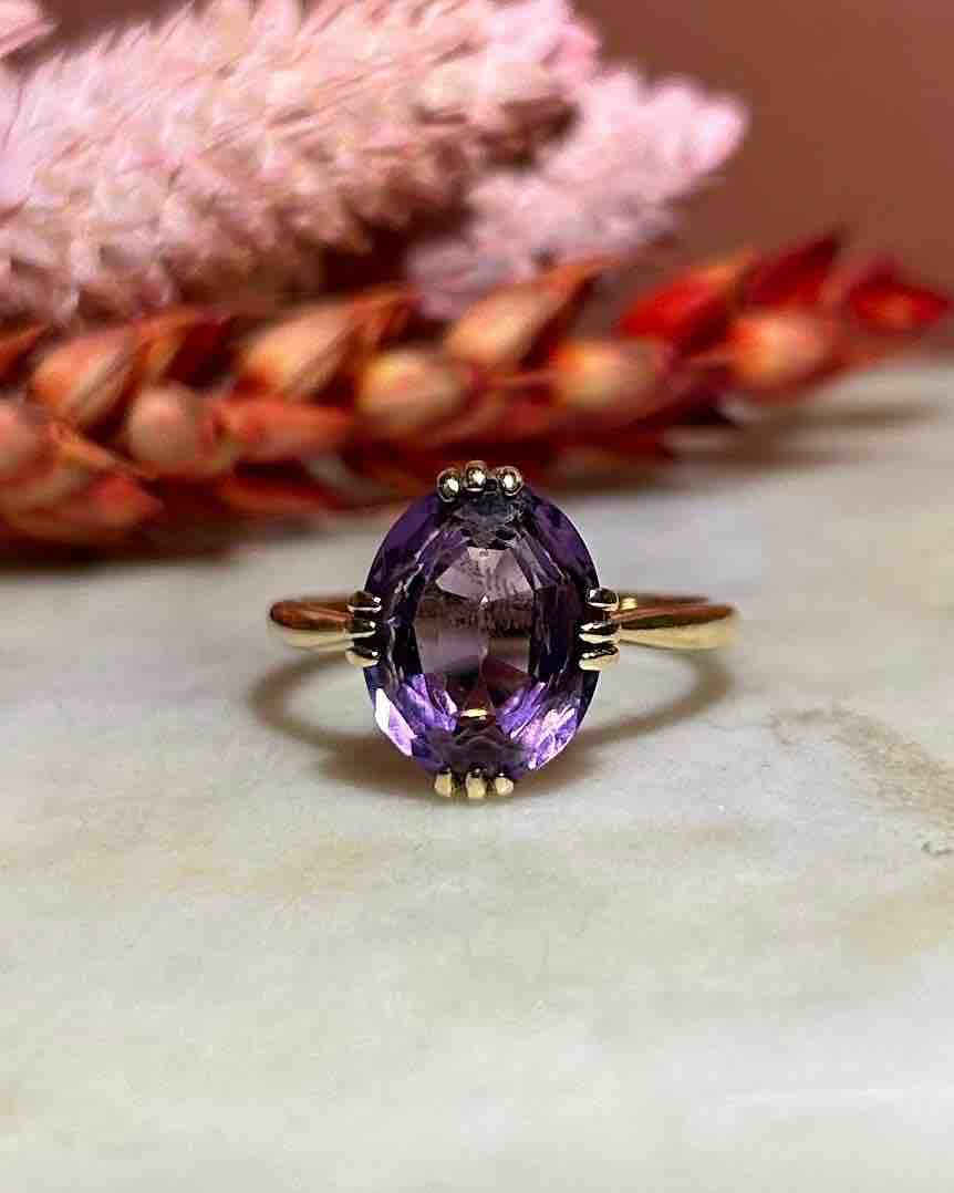 Bague Améthyste 2.10 carats vintage "Maylee" - Elliade Paris