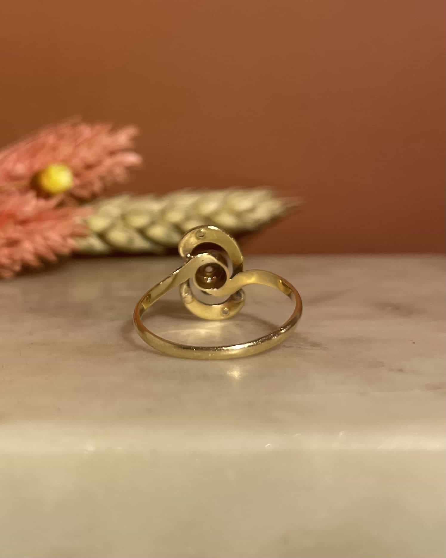 Art Nouveau Diamond Tourbillon Ring "Karina"