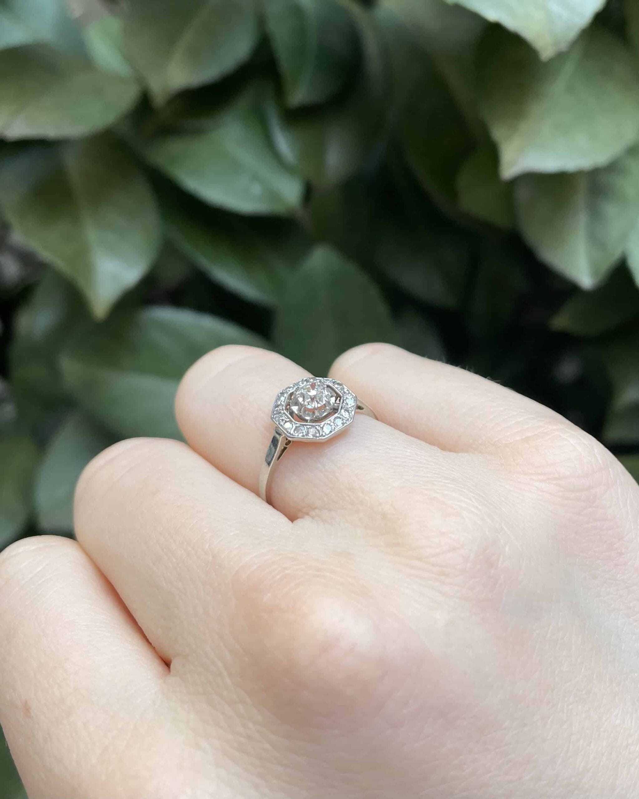 Bague Vintage Art-Déco Diamants 0.46 carat "Sally" - Elliade Paris