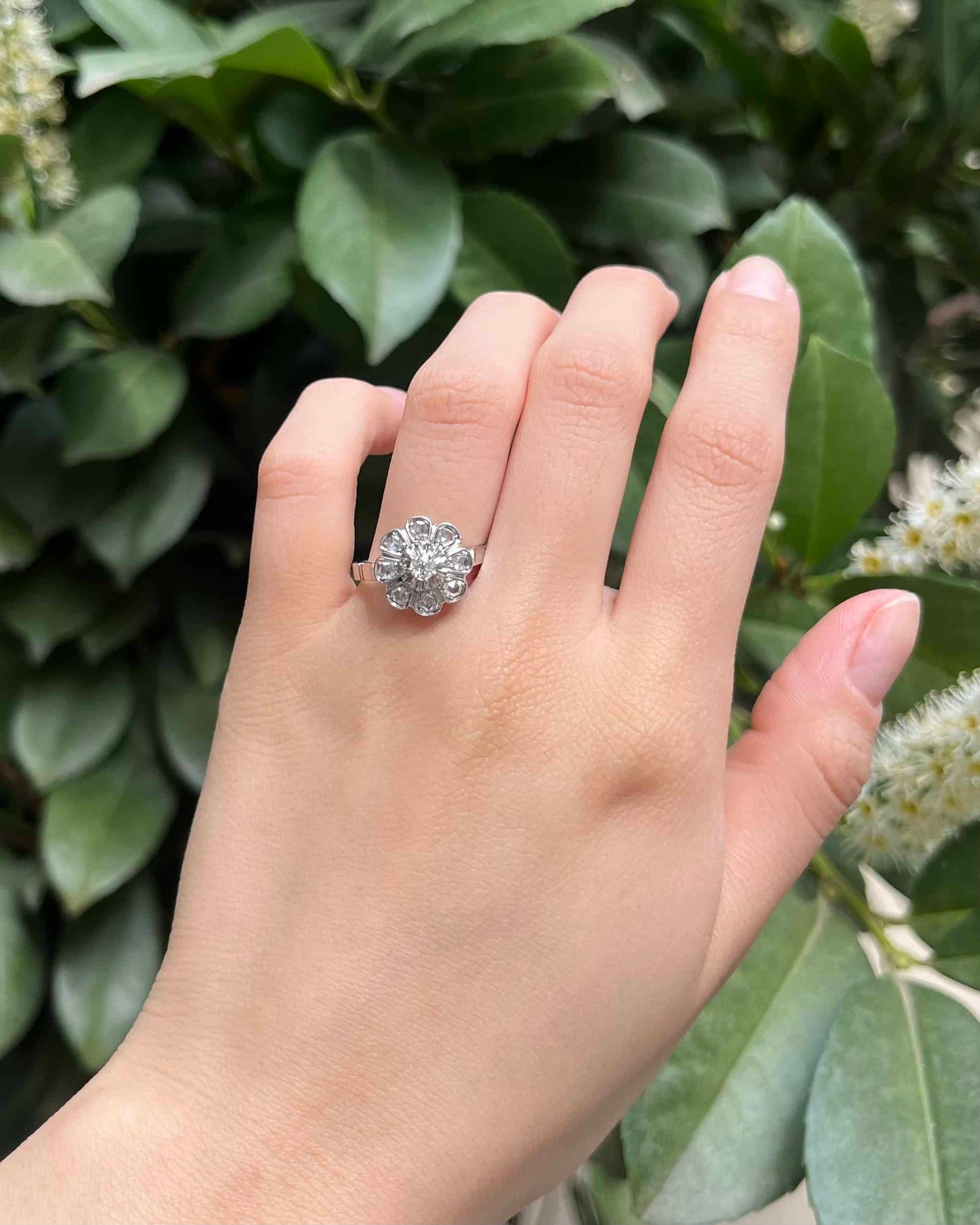 Bague Marguerite Art-Déco 9 Diamants "Boheme"