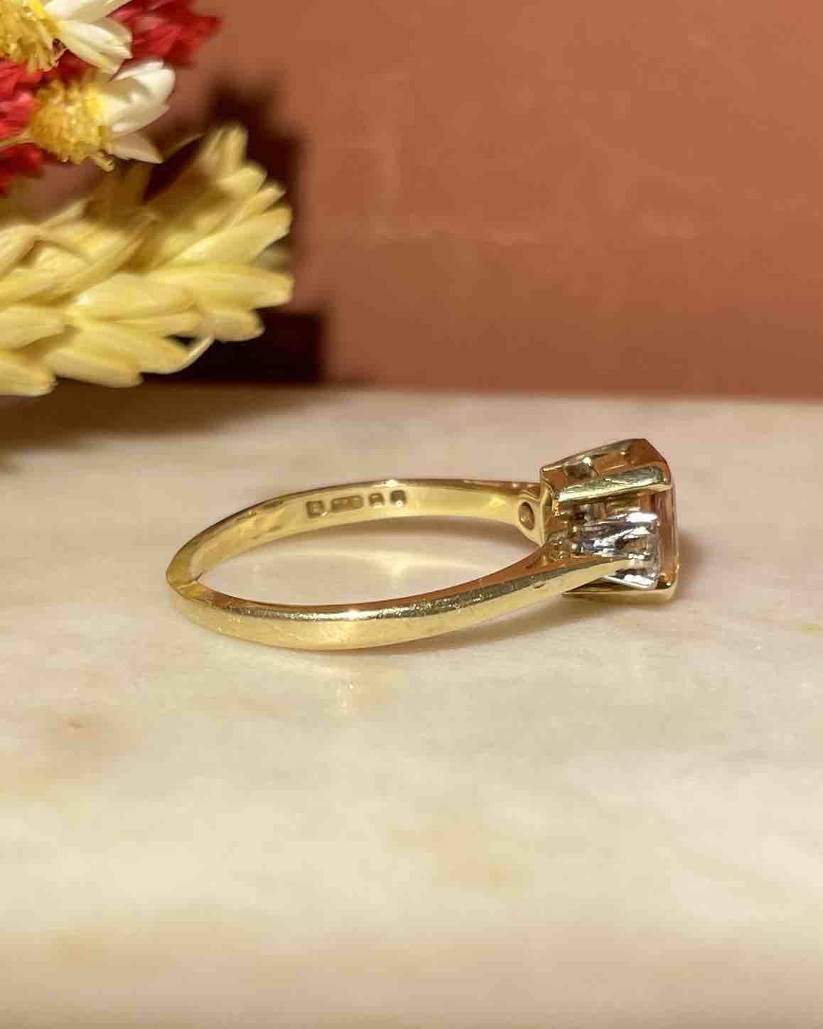 Bague Trilogie Topaze Impériale & Diamants "Sélène"