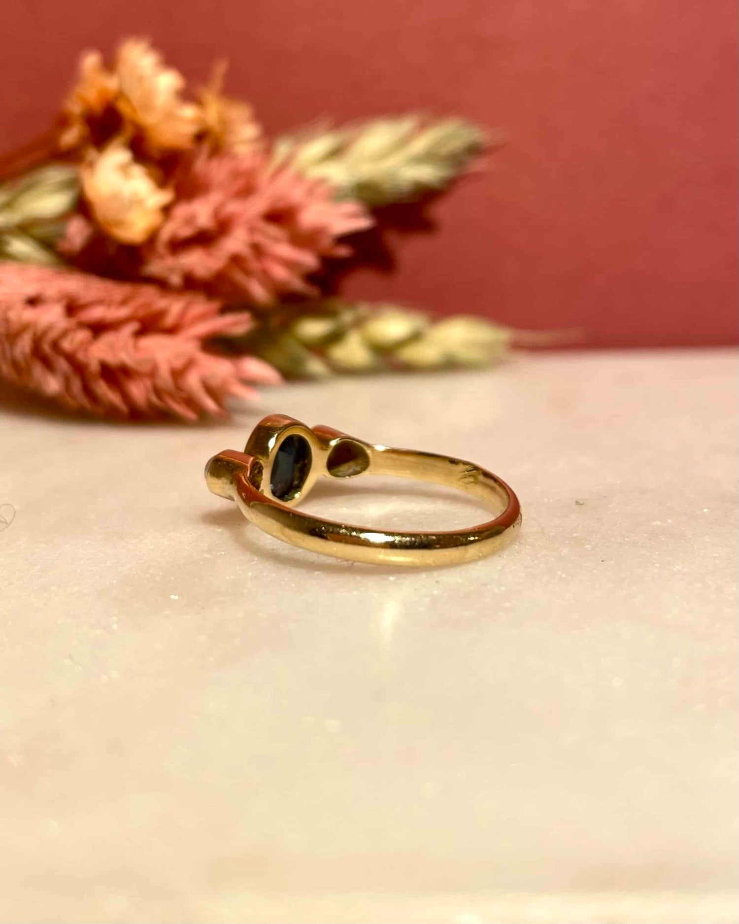 Bague Trilogie Saphir 0.65 carat & Perles "Nérys"