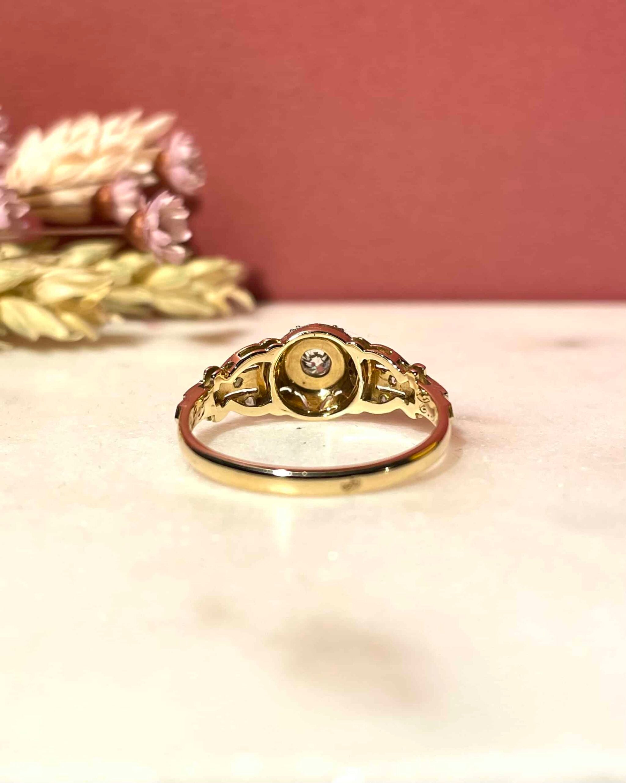 Bague vintage Art-Déco 7 Diamants "Santa"