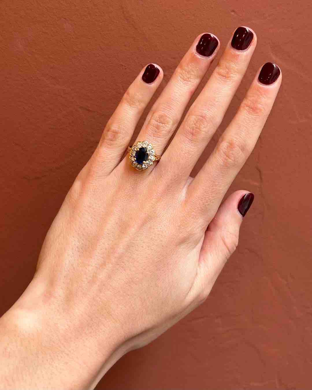 Bague Marguerite Saphir & Diamants "Anna-Lou"