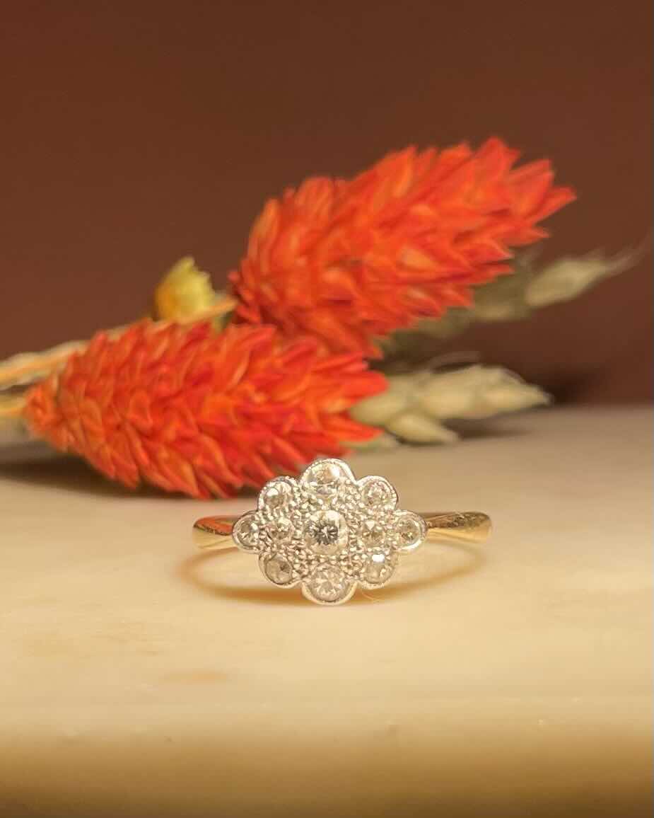 Bague Art - déco 11 Diamants 0.50 carat "Dorine" - Elliade Paris