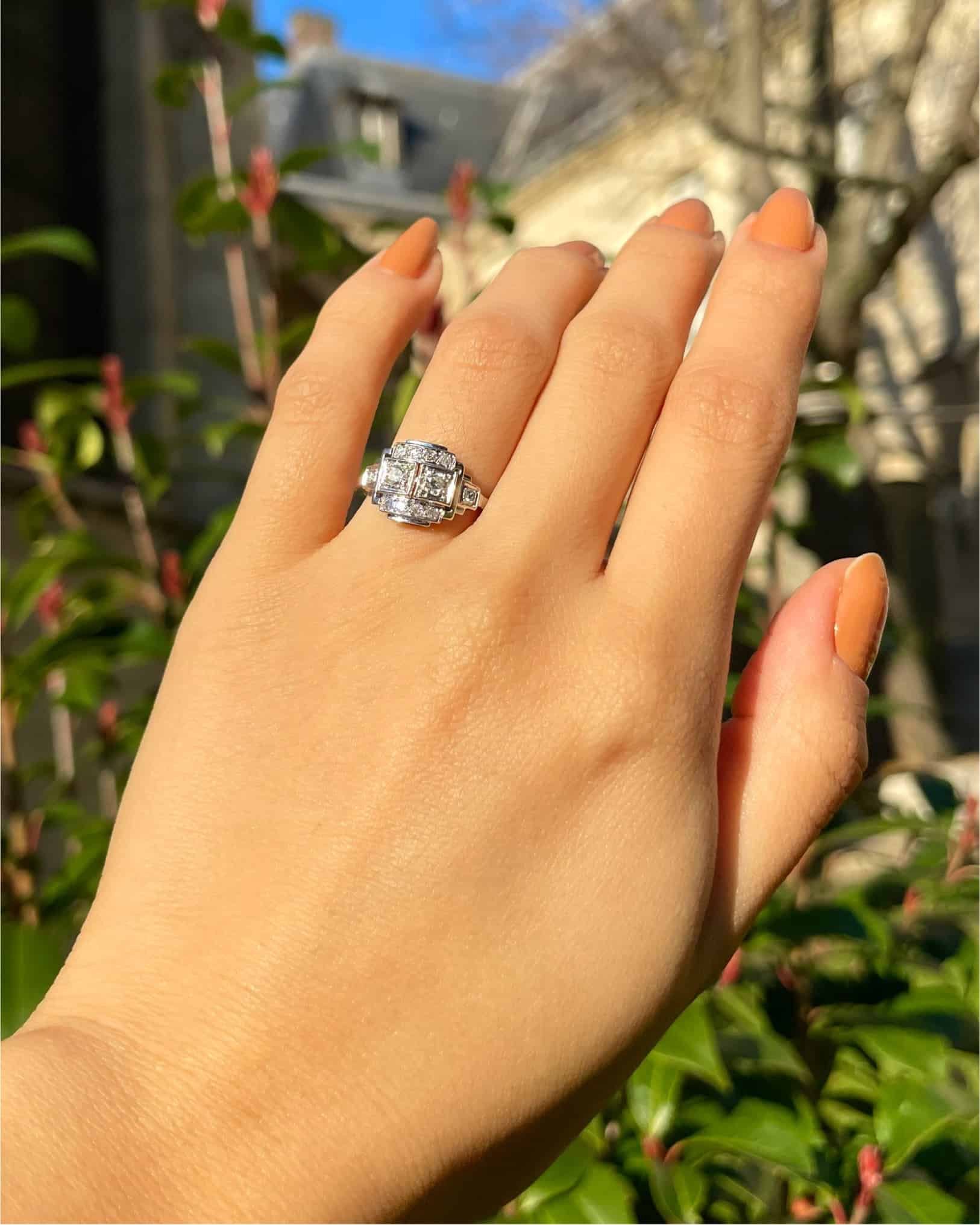 Bague Art - déco 12 Diamants "Tatum" - Elliade Paris