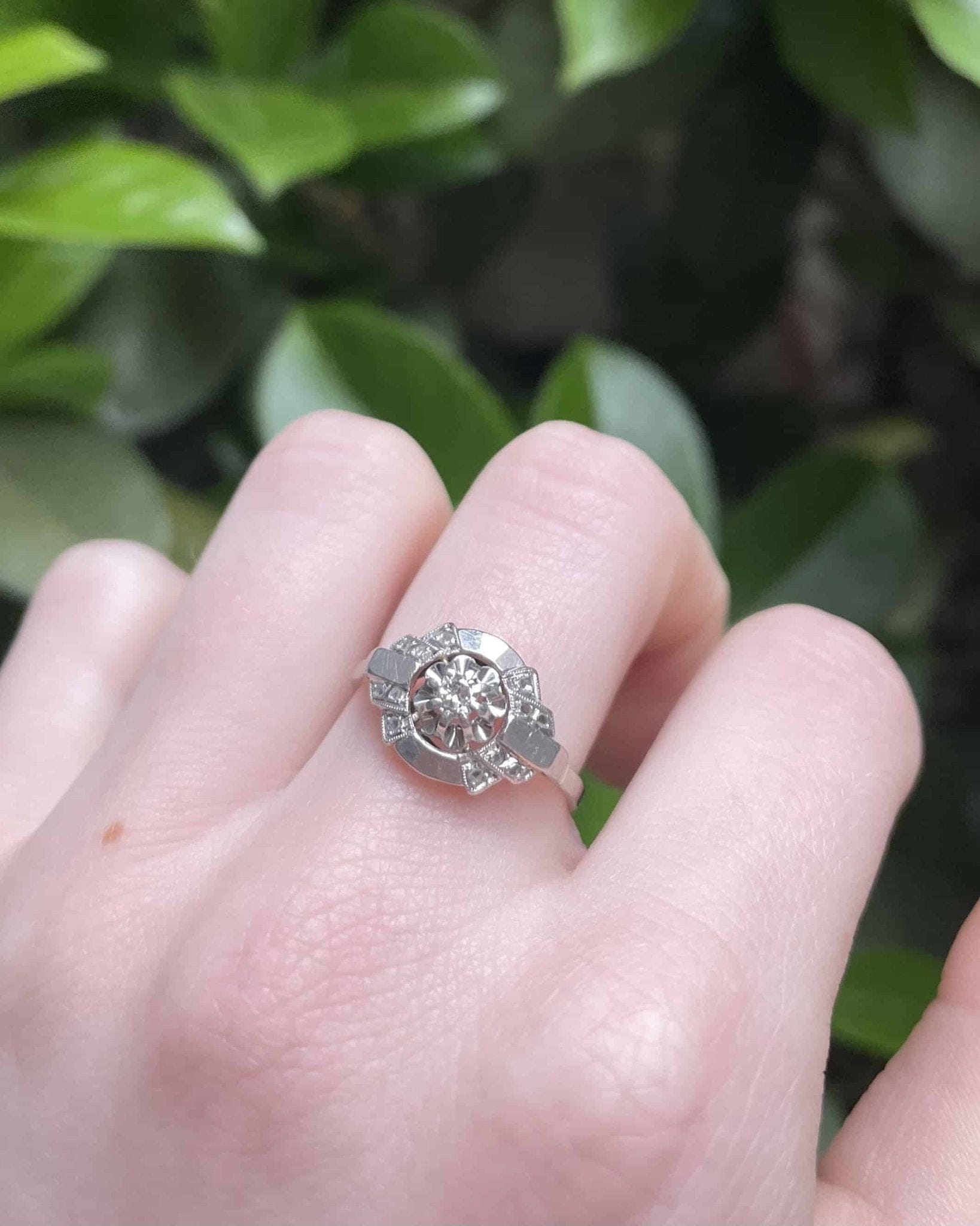 Bague Art - Déco 13 Diamants "Cyprie" - Elliade Paris