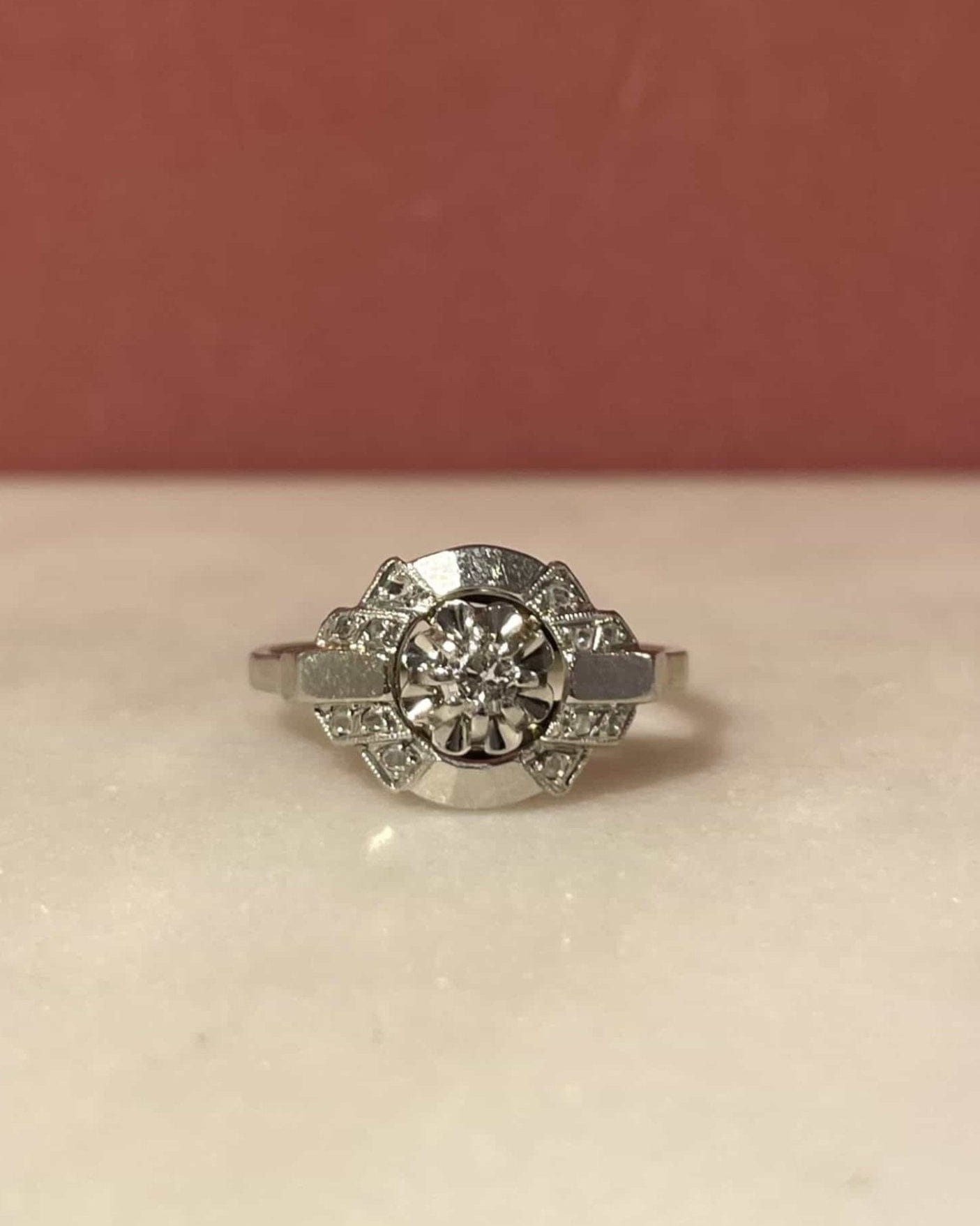 Bague Art - Déco 13 Diamants "Cyprie" - Elliade Paris