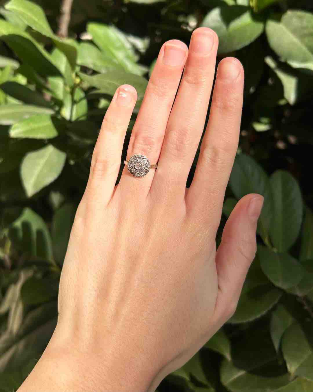 Bague Art - Déco 13 Diamants "Emeria" - Elliade Paris