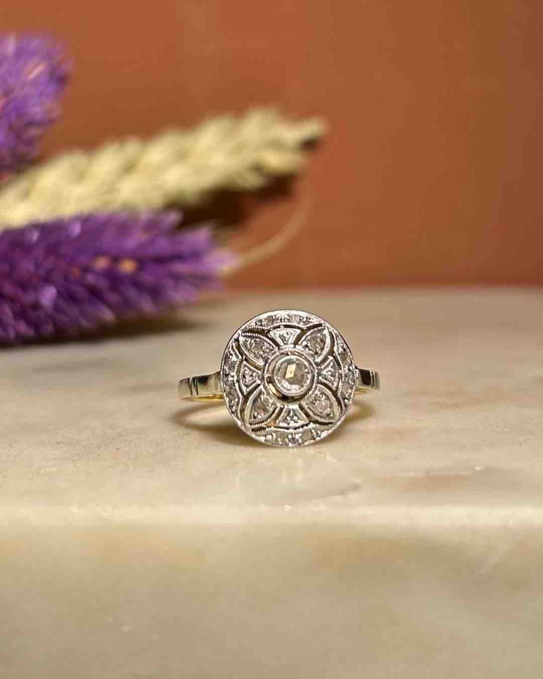 Bague Art - Déco 13 Diamants "Emeria" - Elliade Paris