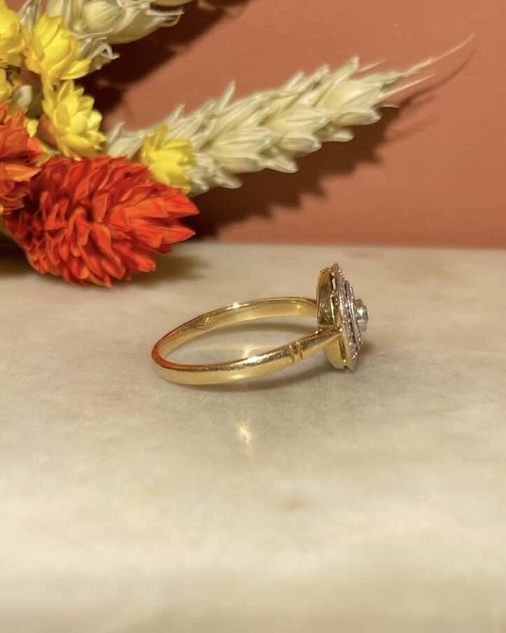 Bague Art Déco 17 Diamants "Liu" - Elliade Paris