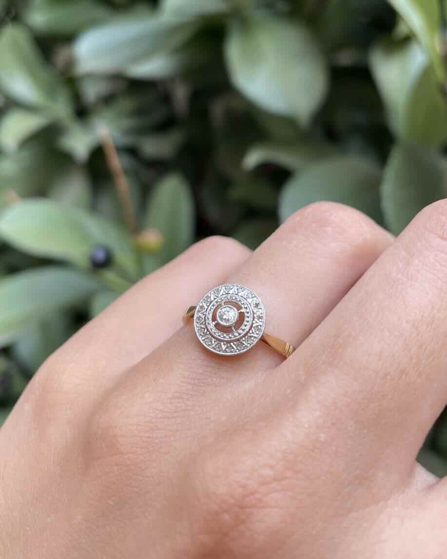 Bague Art Déco 17 Diamants "Liu" - Elliade Paris