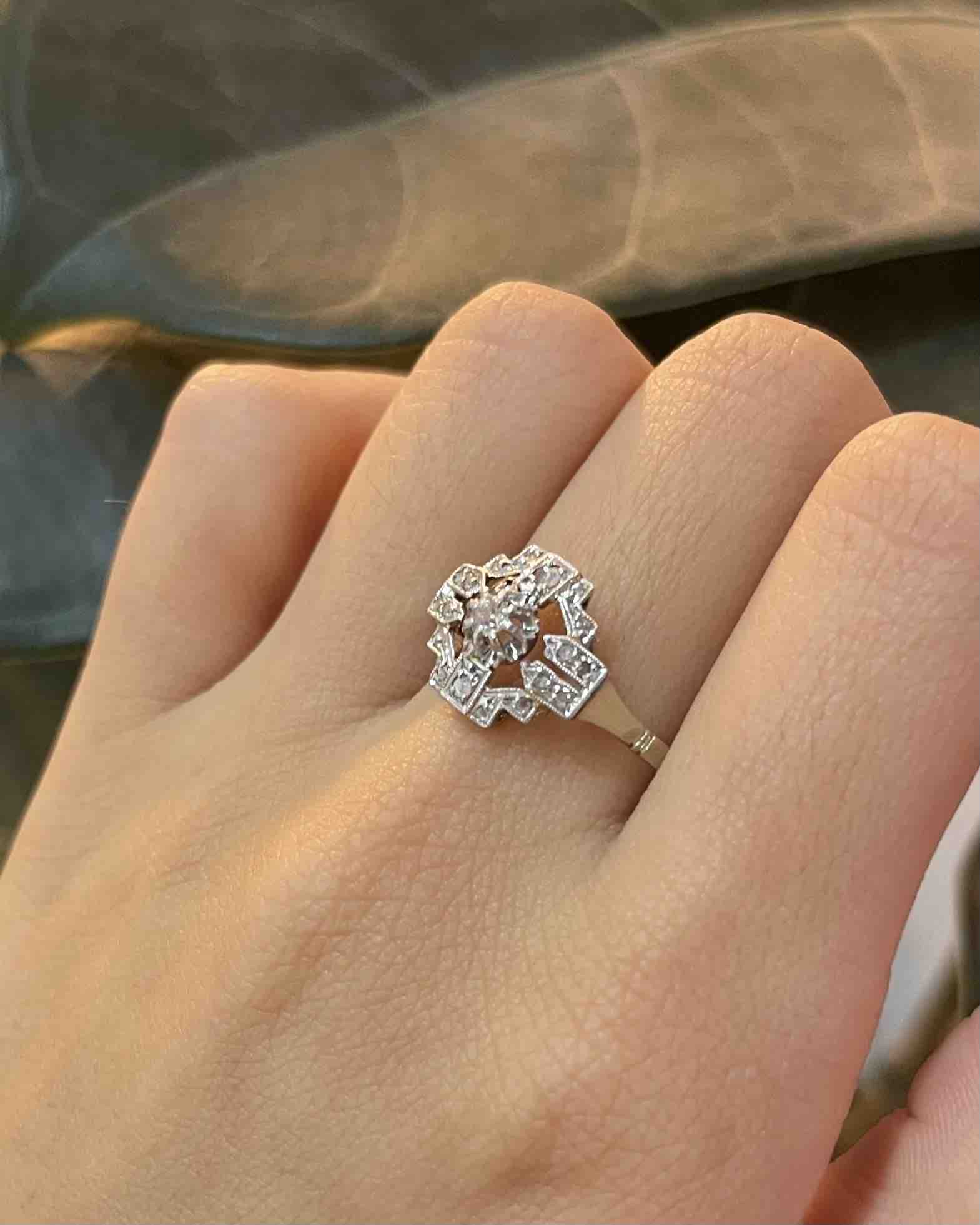 Bague Art - Déco 19 Diamants "Constance" - Elliade Paris