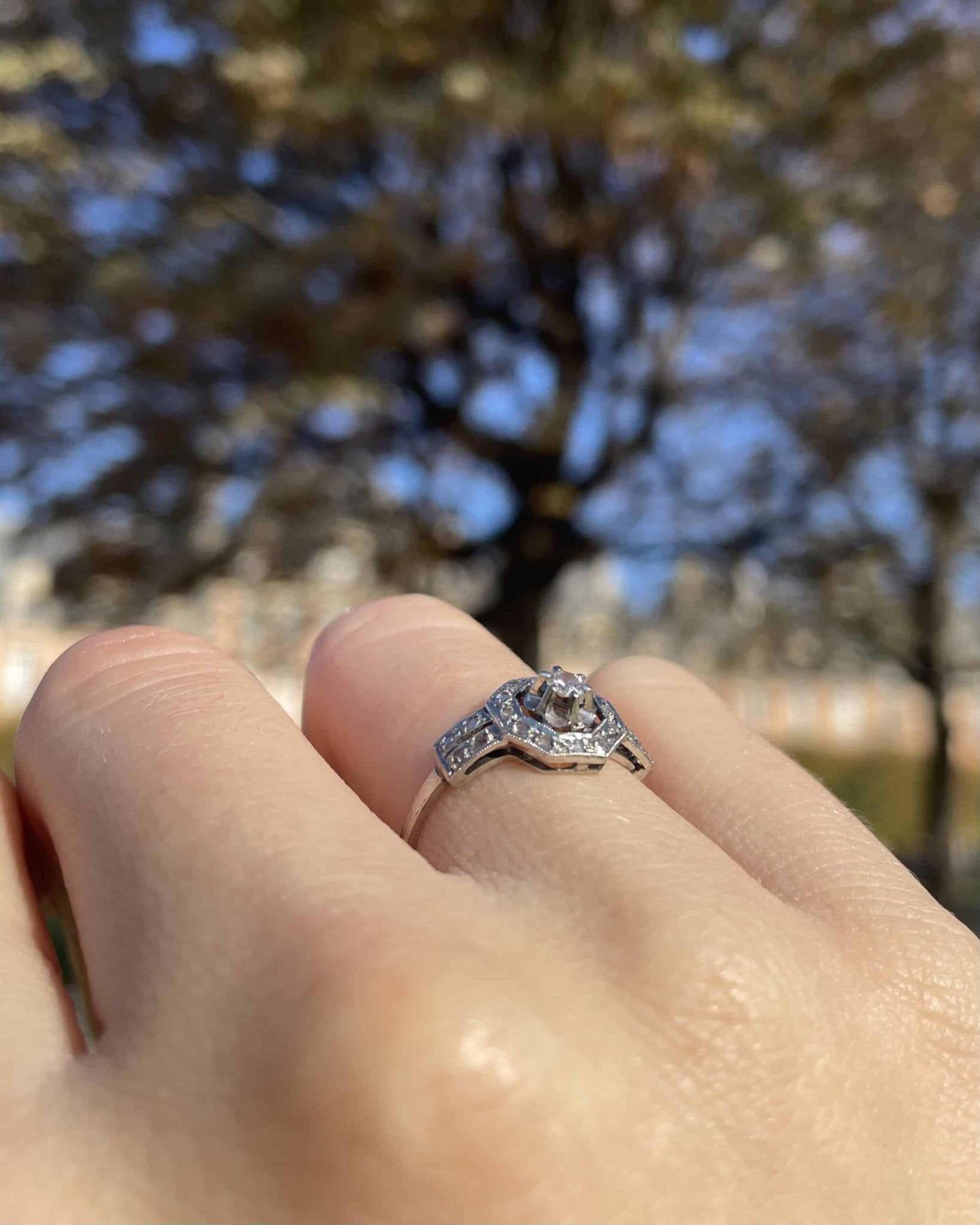 Bague Art Déco 21 Diamants "Amalia" - Elliade Paris