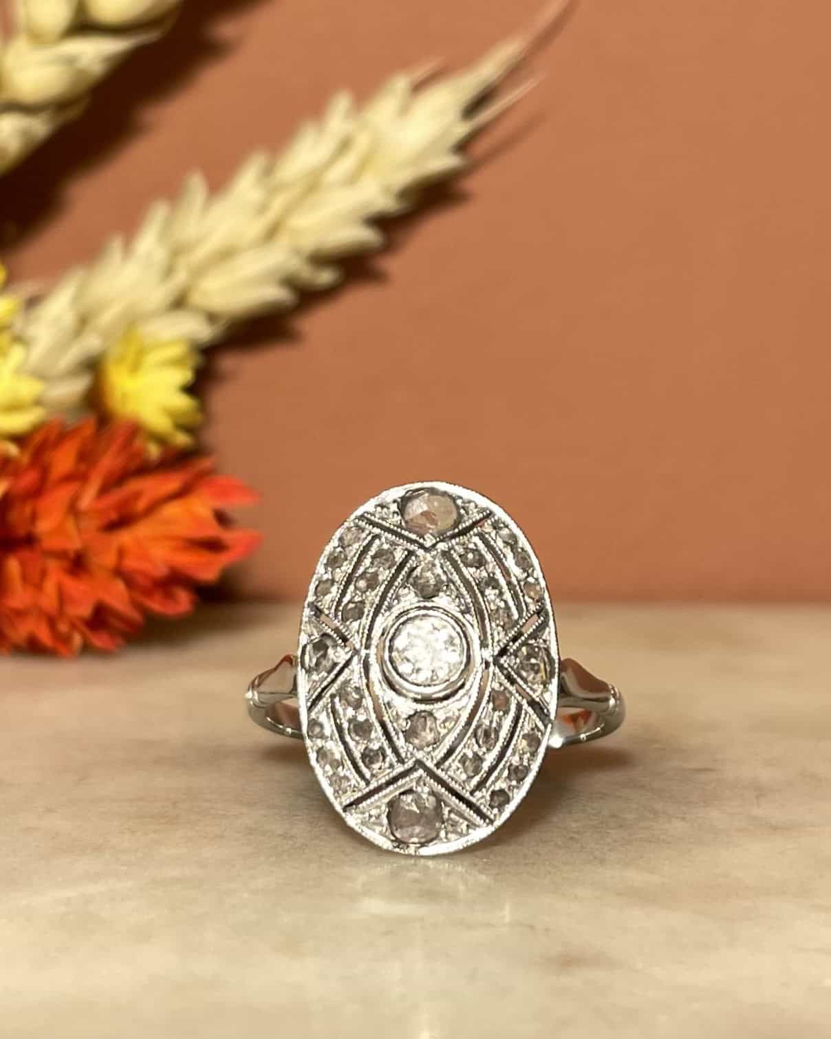 Bague Art - déco 31 Diamants "Nakiya " - Elliade Paris
