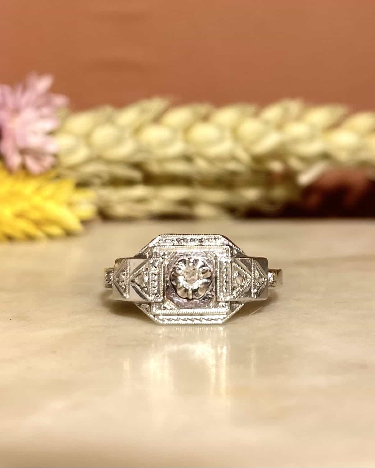 Bague Art Déco 7 Diamants "Laetitia" - Elliade Paris