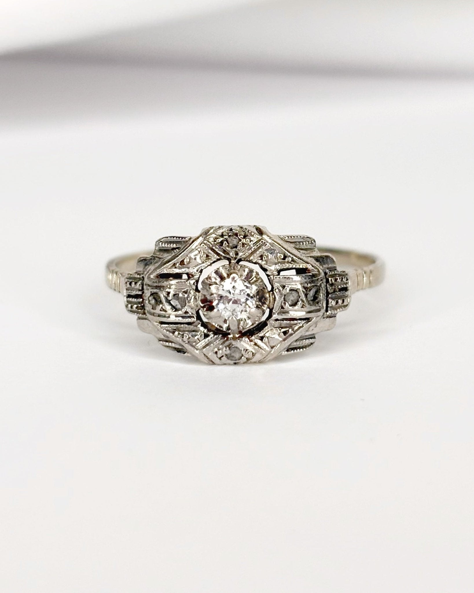 Bague Art - Déco 7 Diamants "Robina" - Elliade Paris