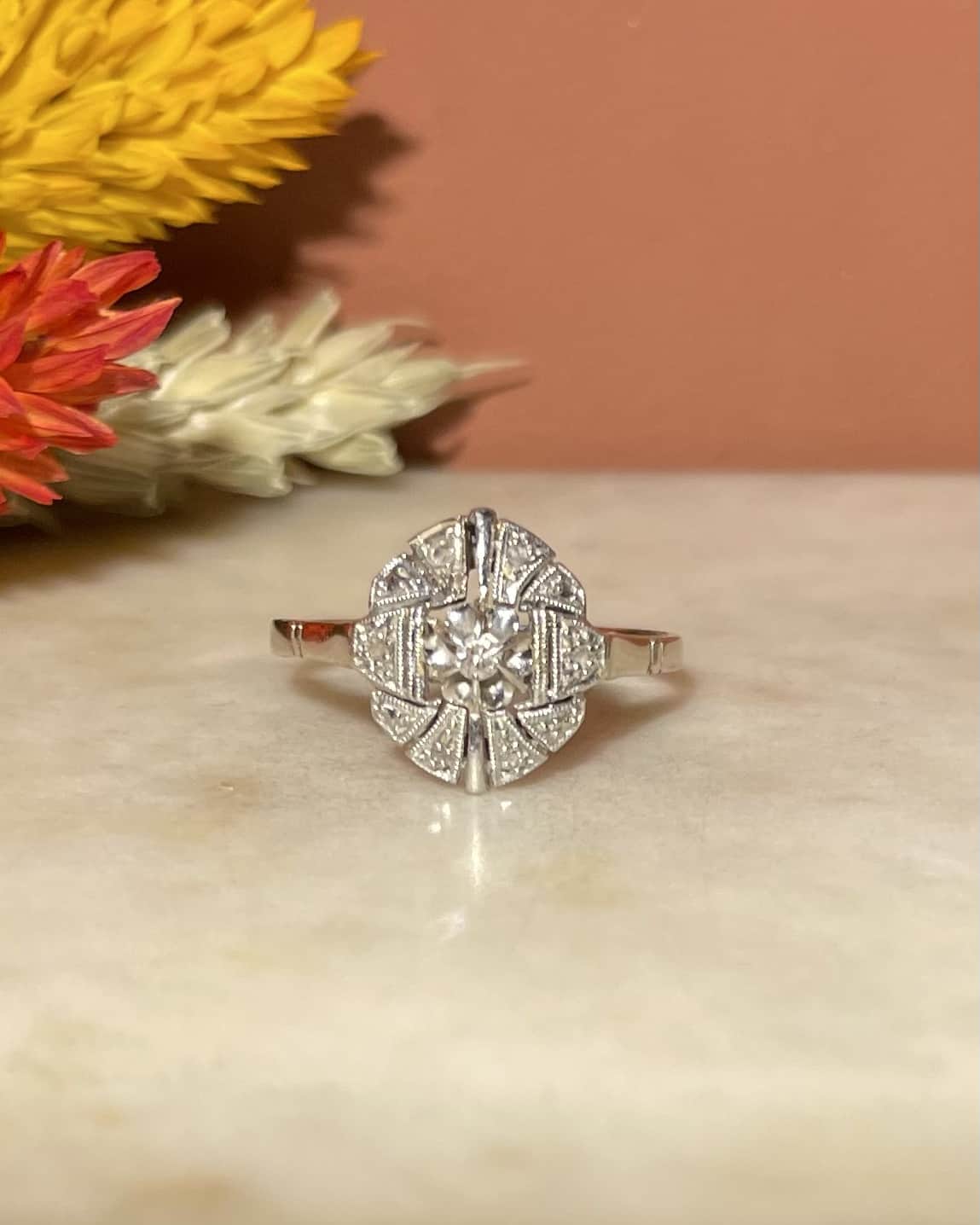 Bague Art - Déco 7 Diamants "Sonia" - Elliade Paris