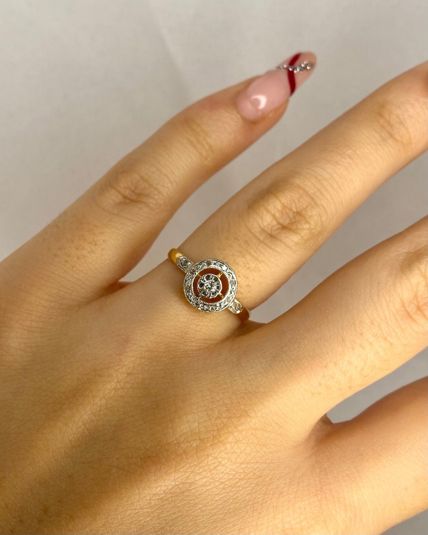 Bague Art Déco 9 Diamants "Faustine" - Elliade Paris