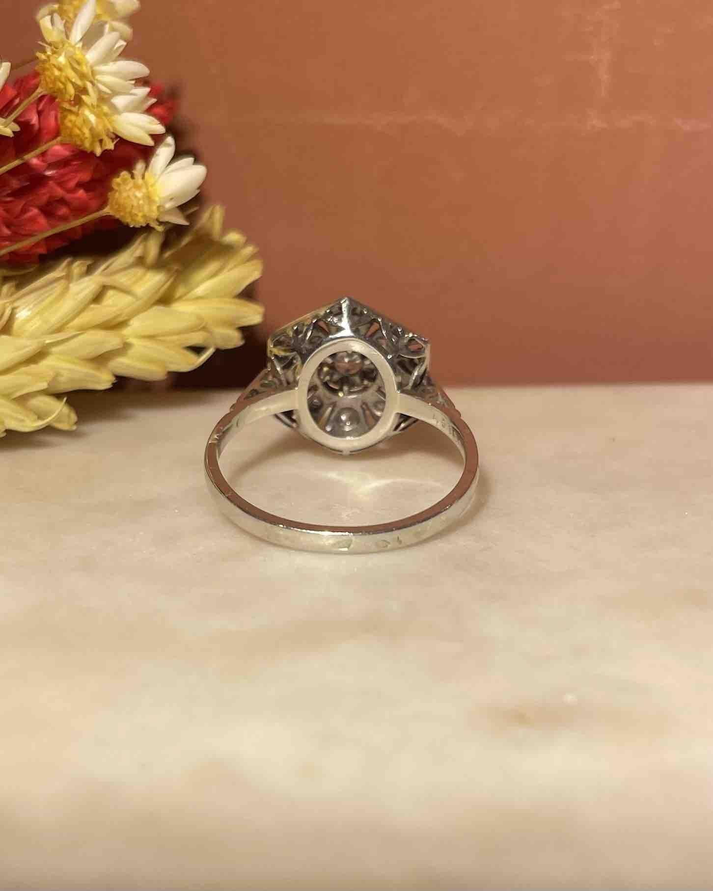 Bague Art - déco 9 Diamants "Lauriana" - Elliade Paris