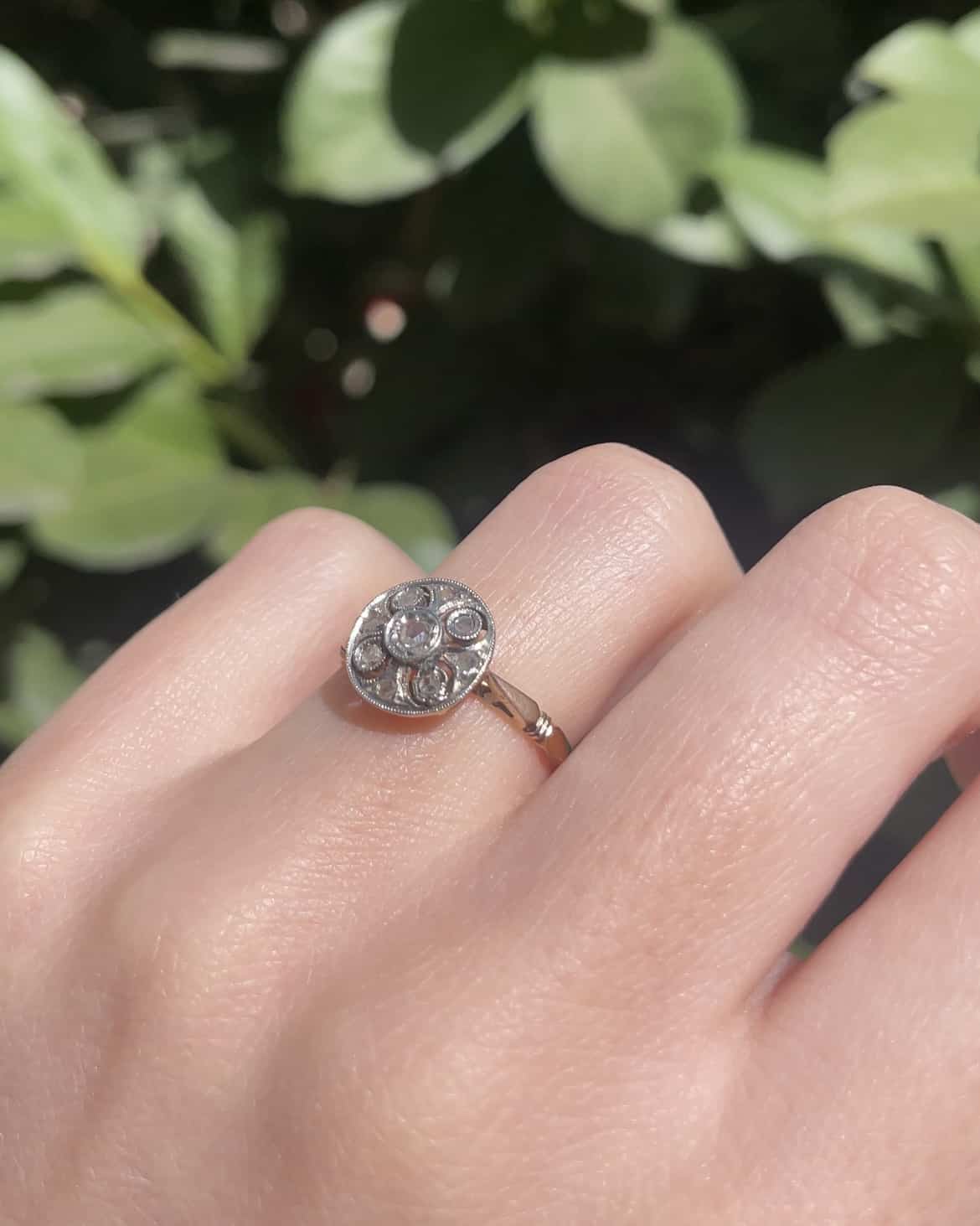 Bague Art Déco 9 Diamants "Rosemarie" - Elliade Paris