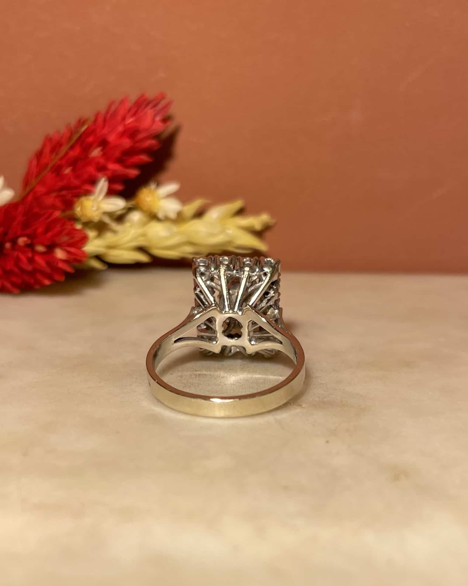 Bague Art - déco Aigue - Marine & Diamants "Jordyn" - Elliade Paris