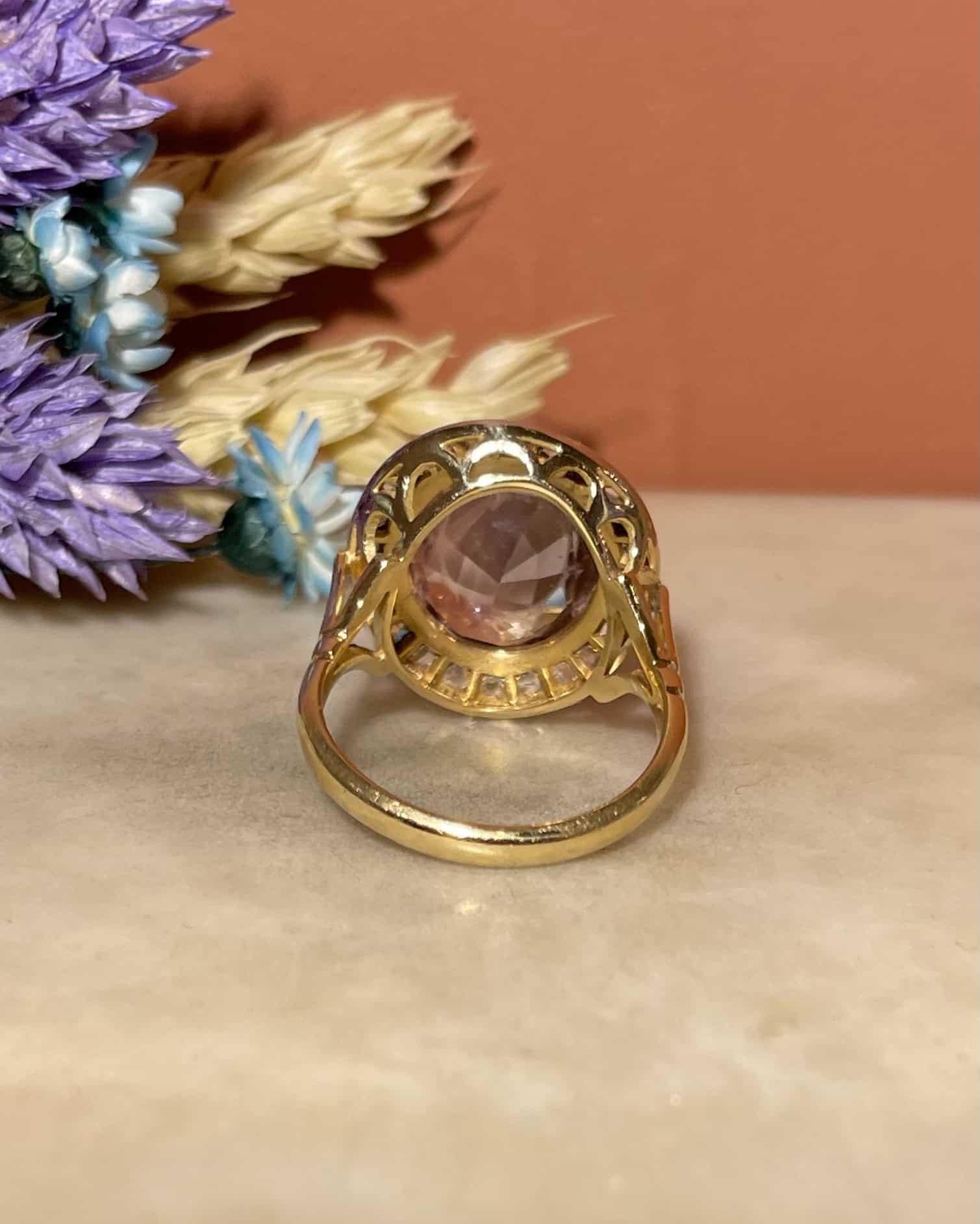 Bague Art - Déco Améthyste & Diamants "Faustine" - Elliade Paris