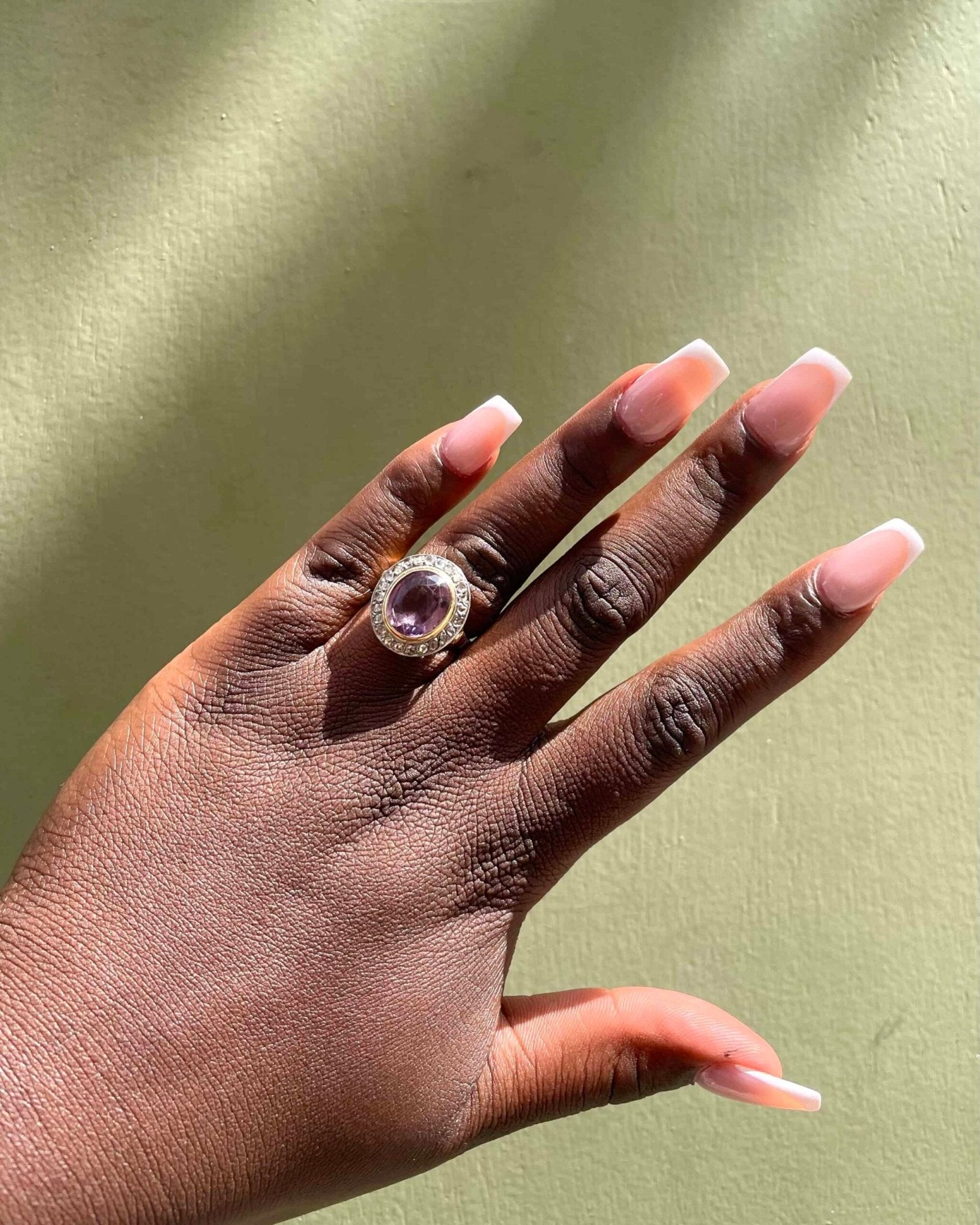Bague Art - Déco Améthyste & Diamants "Faustine" - Elliade Paris